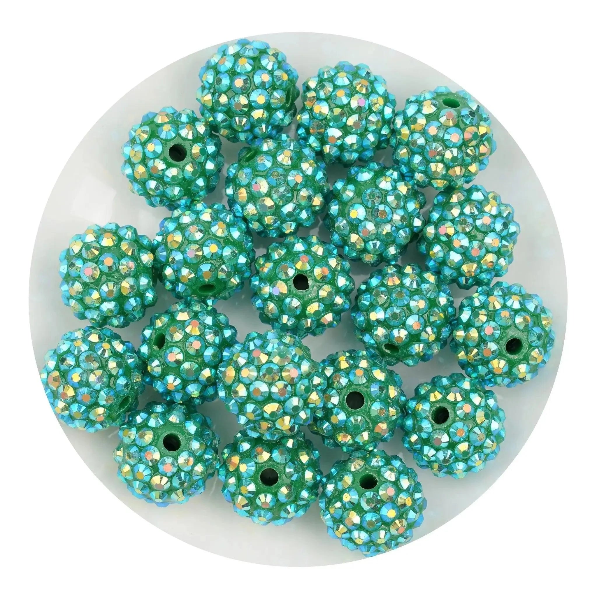 Acrylic Round String Bubblegum Bling Beads - Green - DIY Craft Warehouse DIY Craft Warehouse