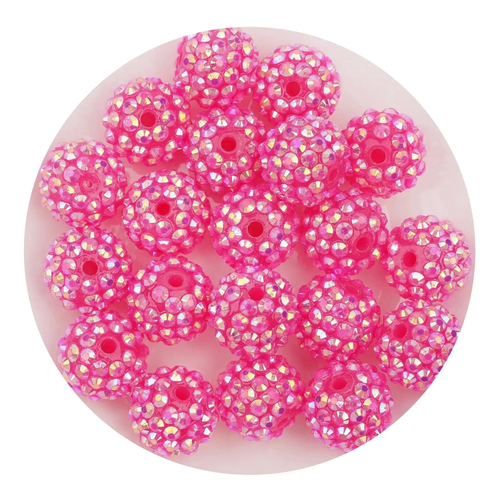 Acrylic Round String Bubblegum Bling Beads - Pink - DIY Craft Warehouse DIY Craft Warehouse