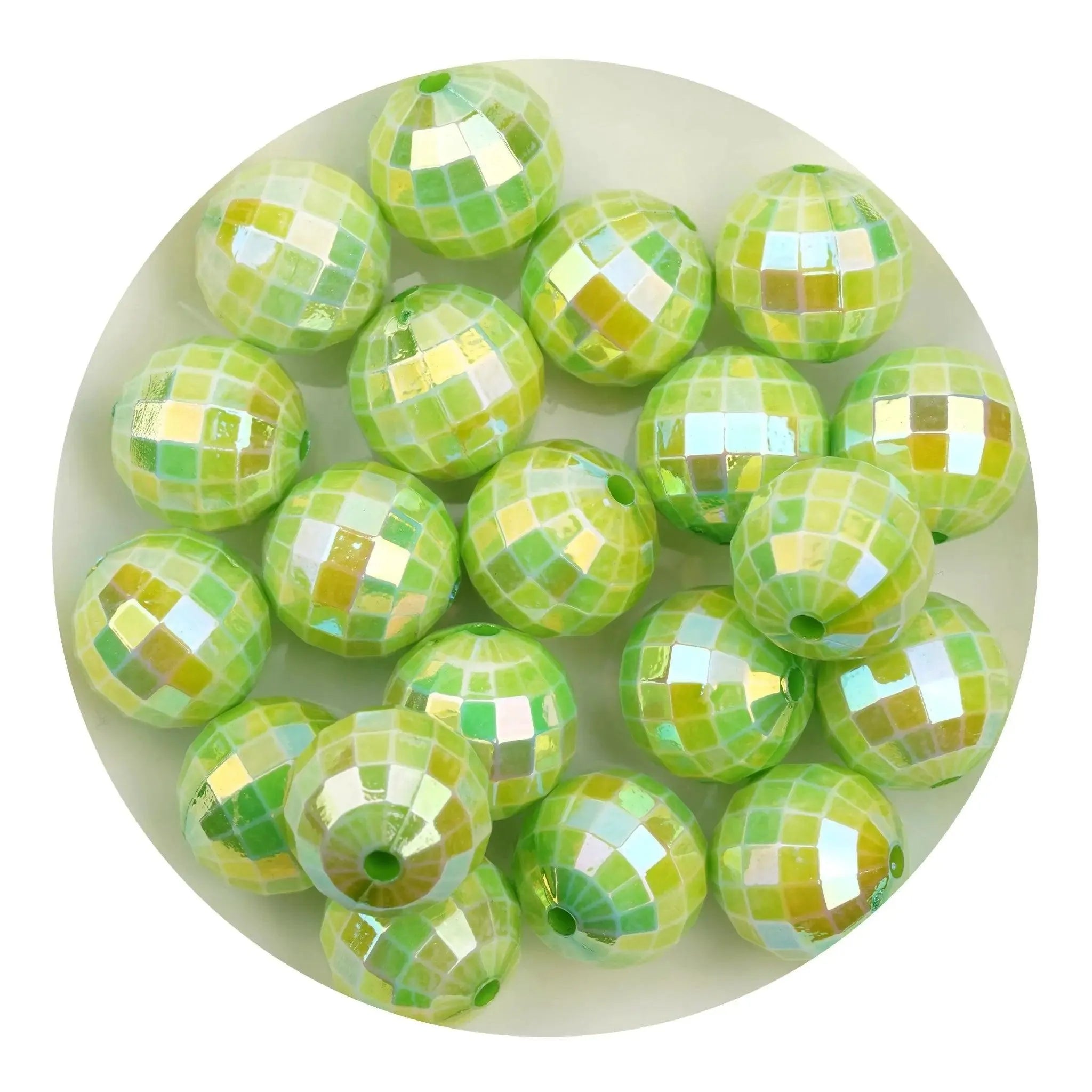 Acrylic Round String Disco Bling Beads - Green - DIY Craft Warehouse DIY Craft Warehouse