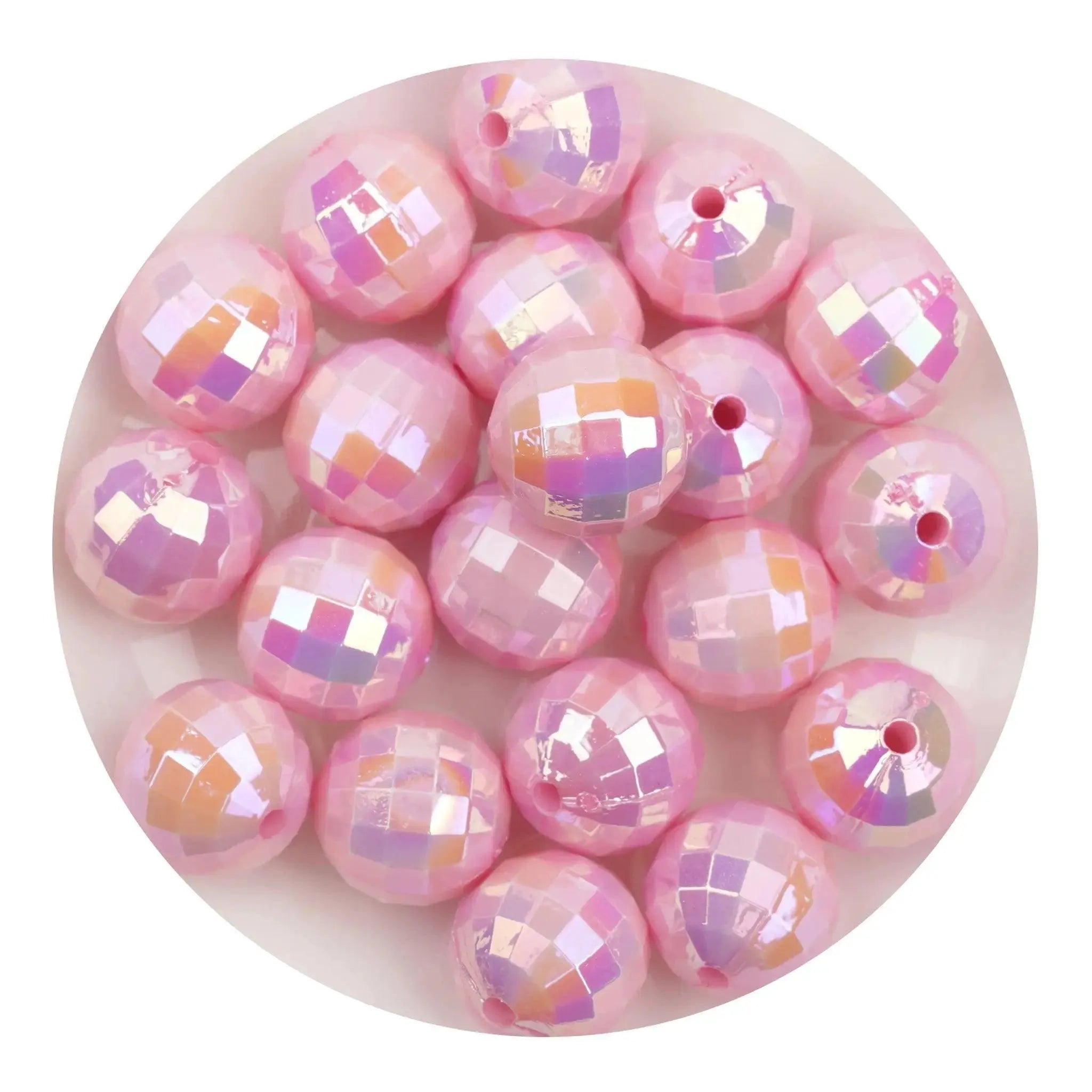 Acrylic Round String Disco Bling Beads - Pink - DIY Craft Warehouse DIY Craft Warehouse
