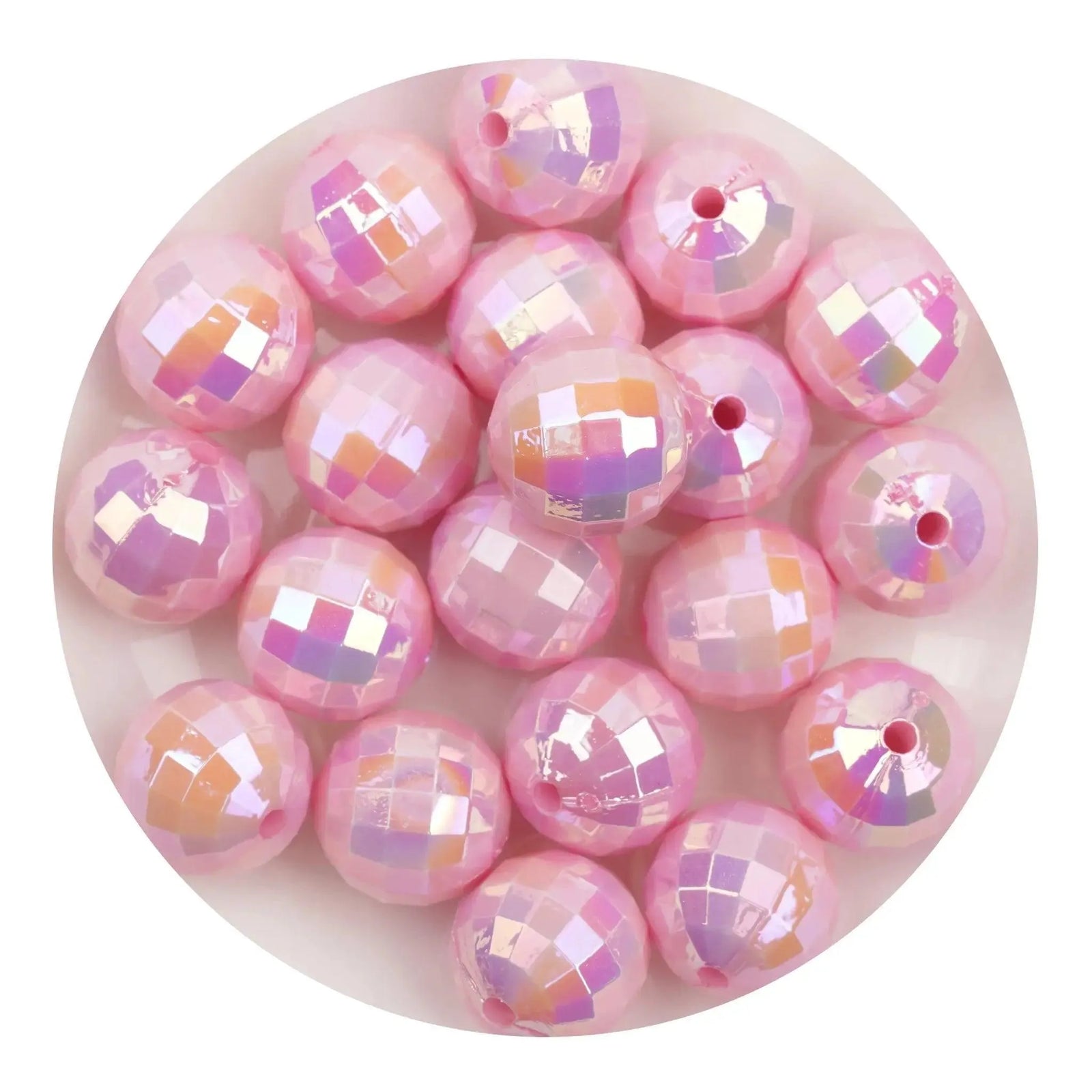 Acrylic Round String Disco Bling Beads - Pink - DIY Craft Warehouse