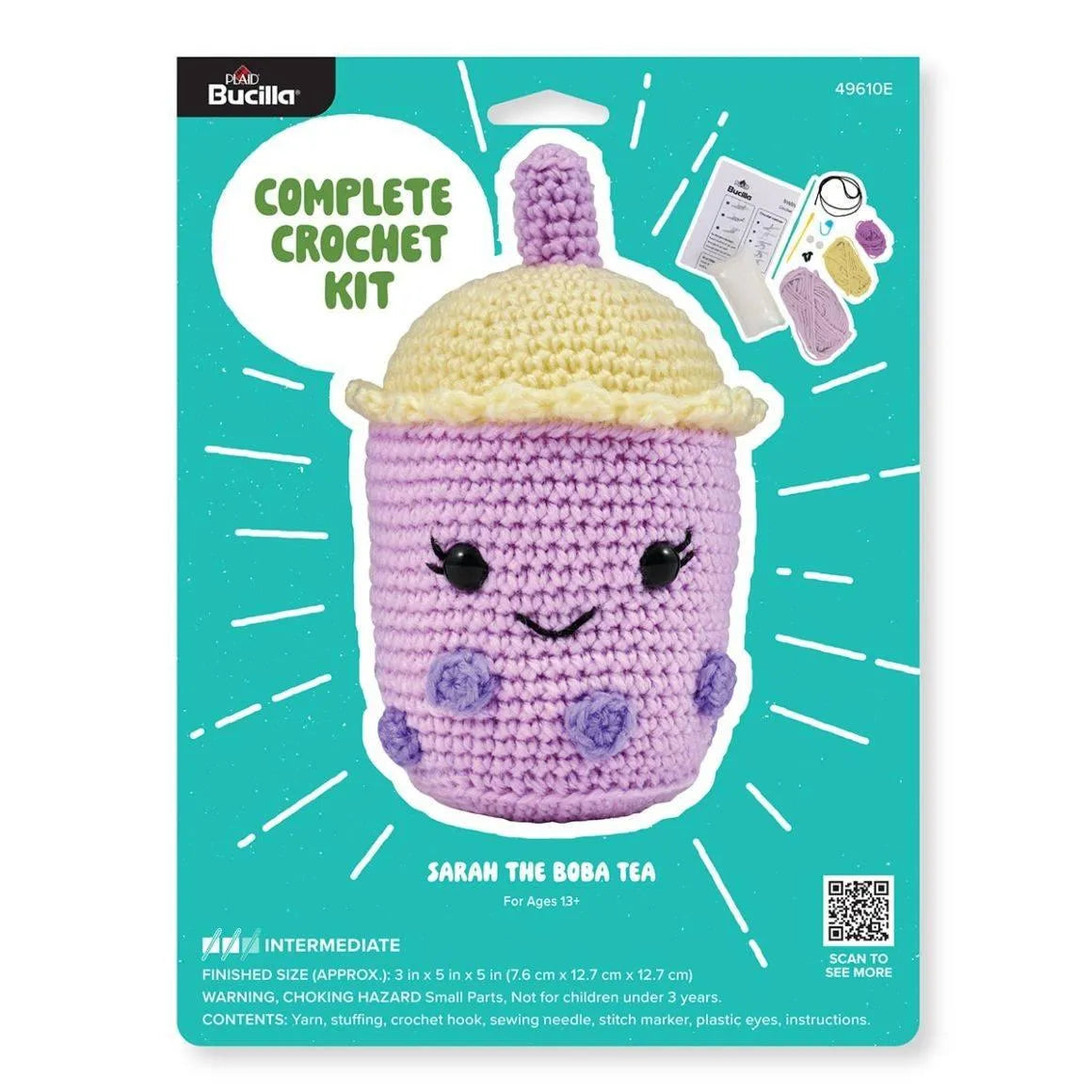 Amigurumi Crochet Kit - Sarah the Boba Tea - DIY Craft Warehouse DIY Craft Warehouse