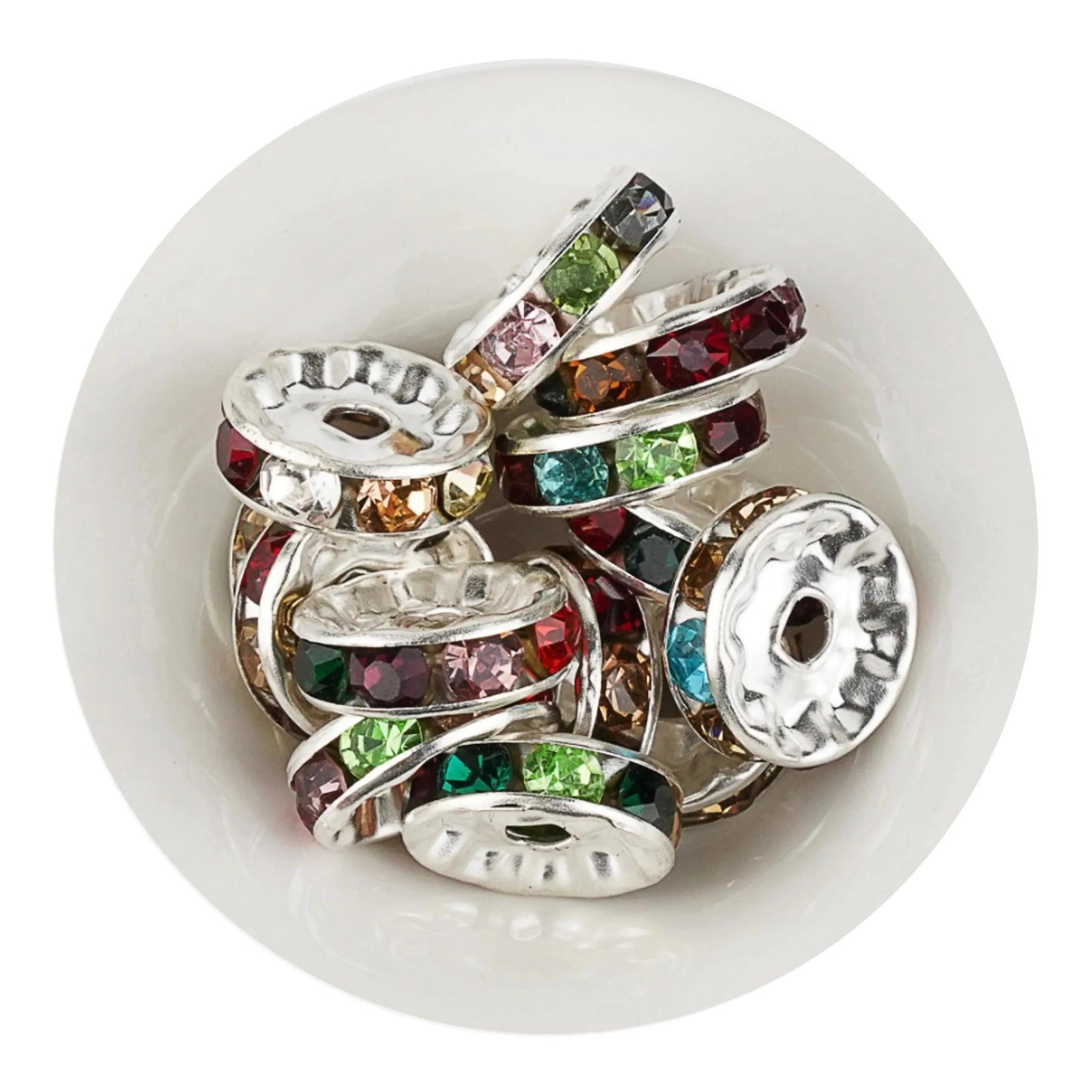 Bead Spacer Disc - Silver Rainbow (25 Beads) - DIY Craft Warehouse