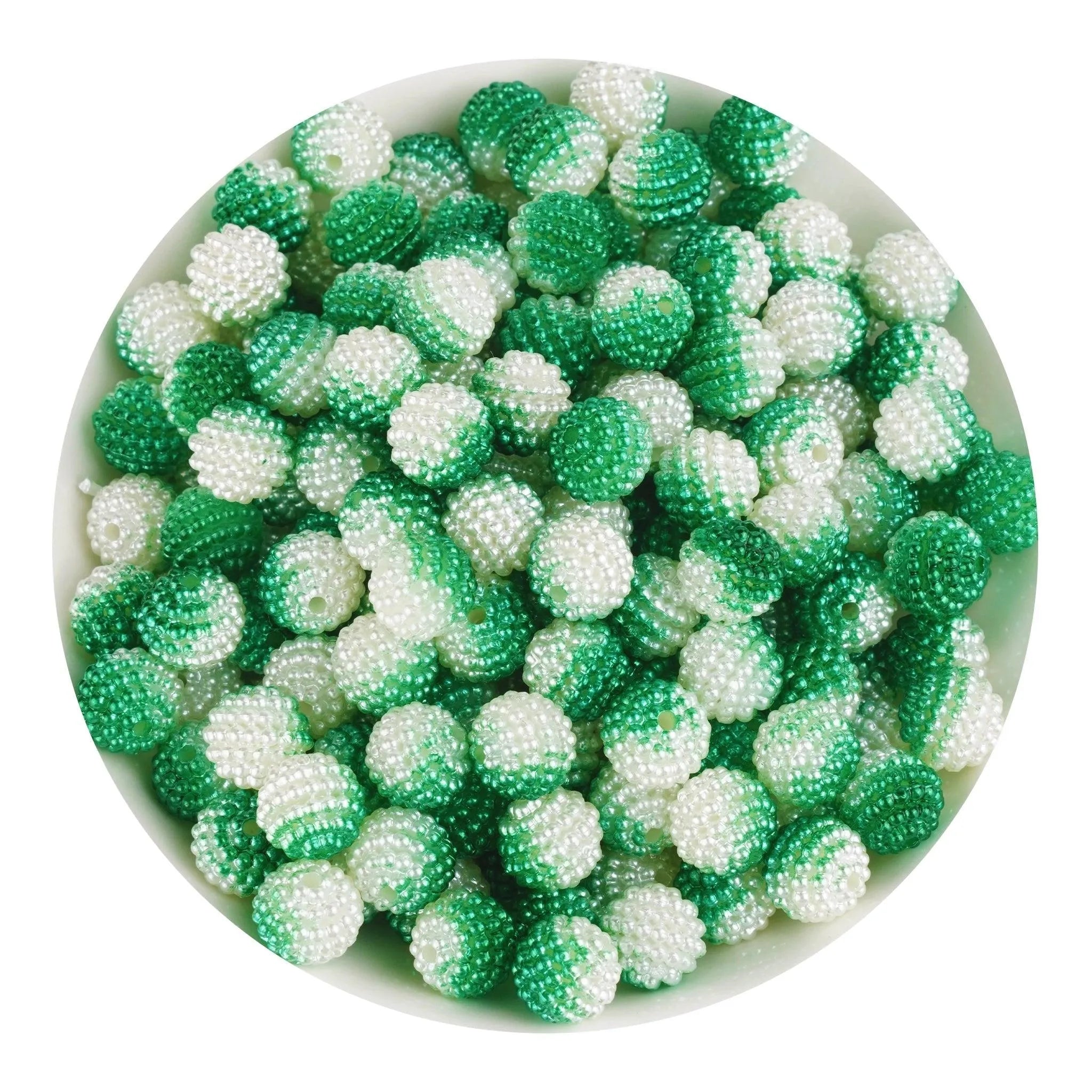 Bumpy Beads - Green & White 2 Tone - DIY Craft Warehouse DIY Craft Warehouse