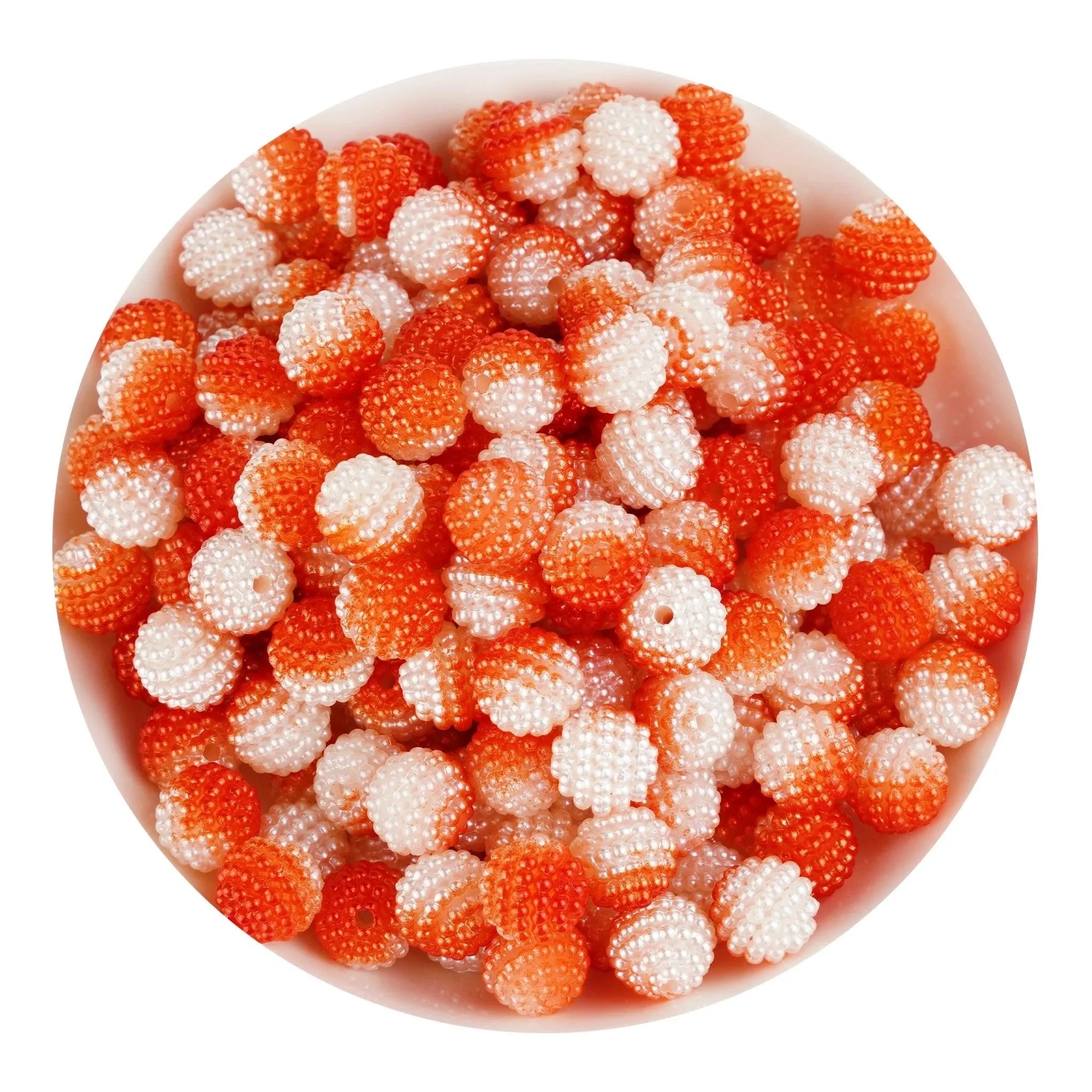Bumpy Beads - Orange & White 2 Tone - DIY Craft Warehouse DIY Craft Warehouse