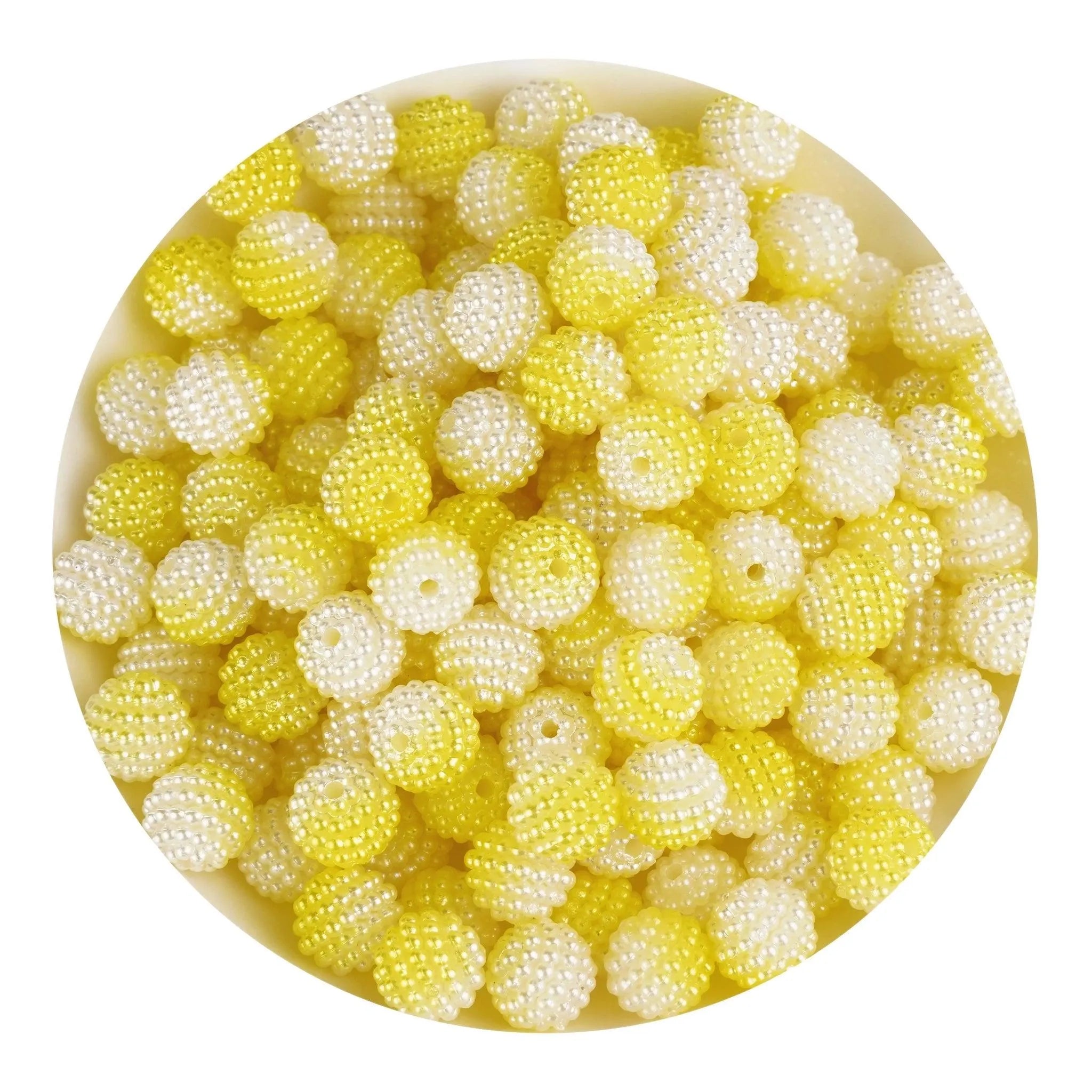 Bumpy Beads - Yellow & White 2 Tone - DIY Craft Warehouse DIY Craft Warehouse