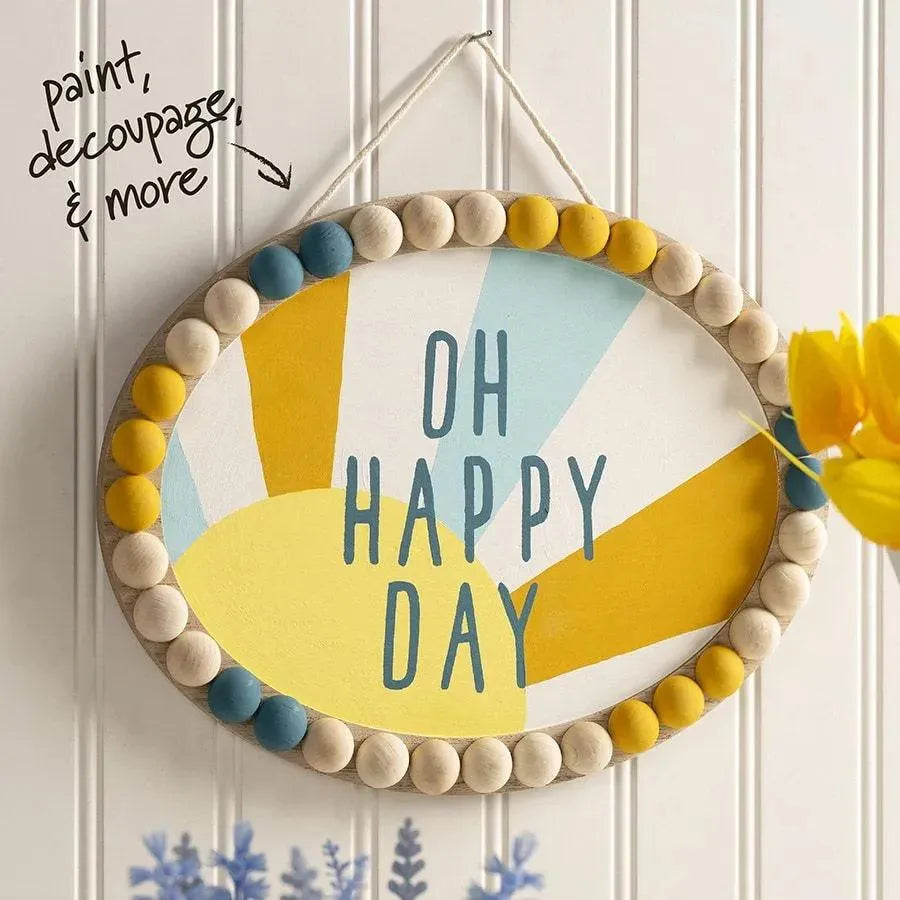 Wood Oval with Beaded Edge - 8