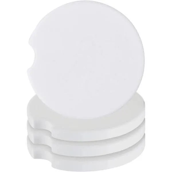 Car Coaster Ceramic - White Glossy (12 Coasters) - DIY Craft Warehouse DIY Craft Warehouse