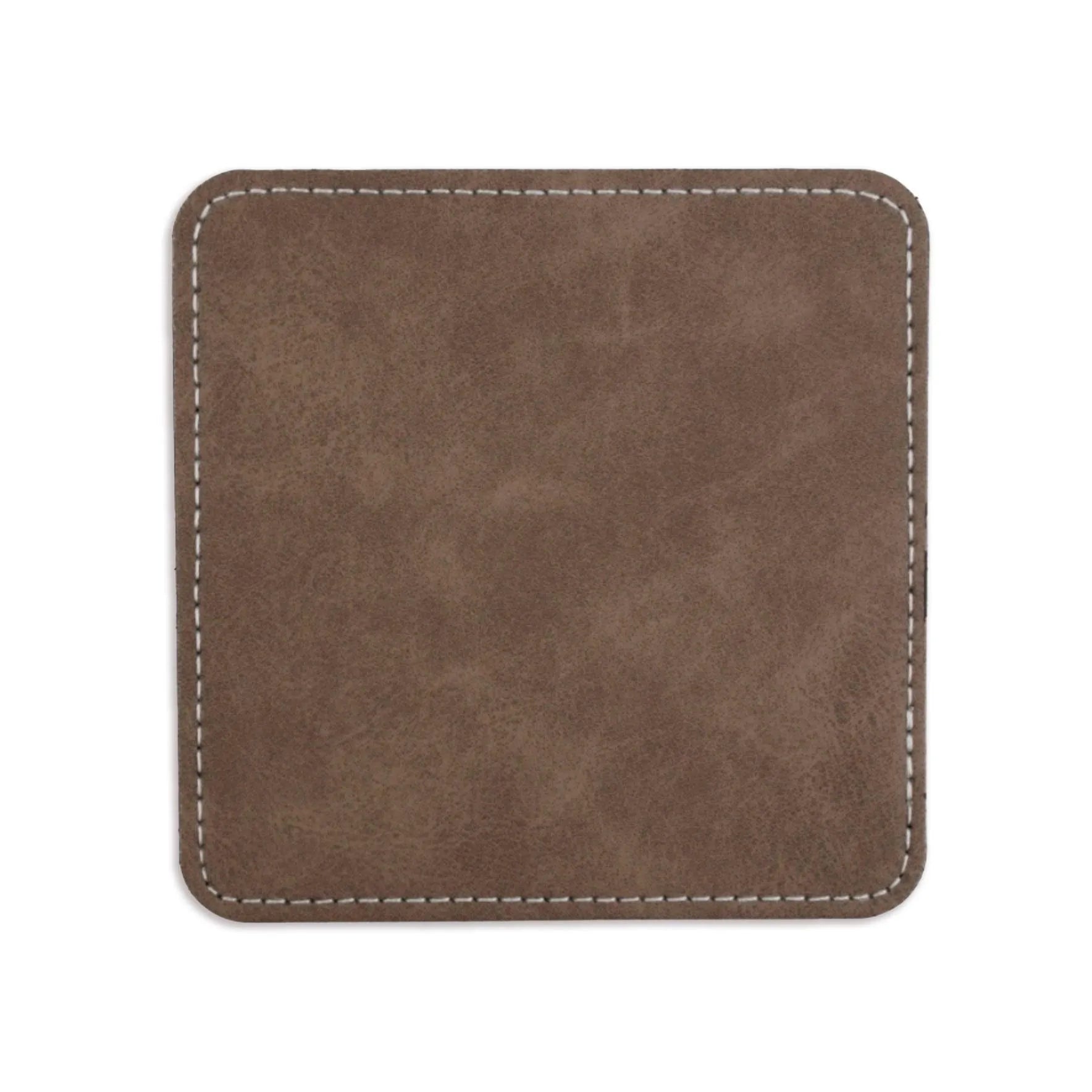 Coaster Vegan Leather Square - Gray Brown - DIY Craft Warehouse DIY Craft Warehouse