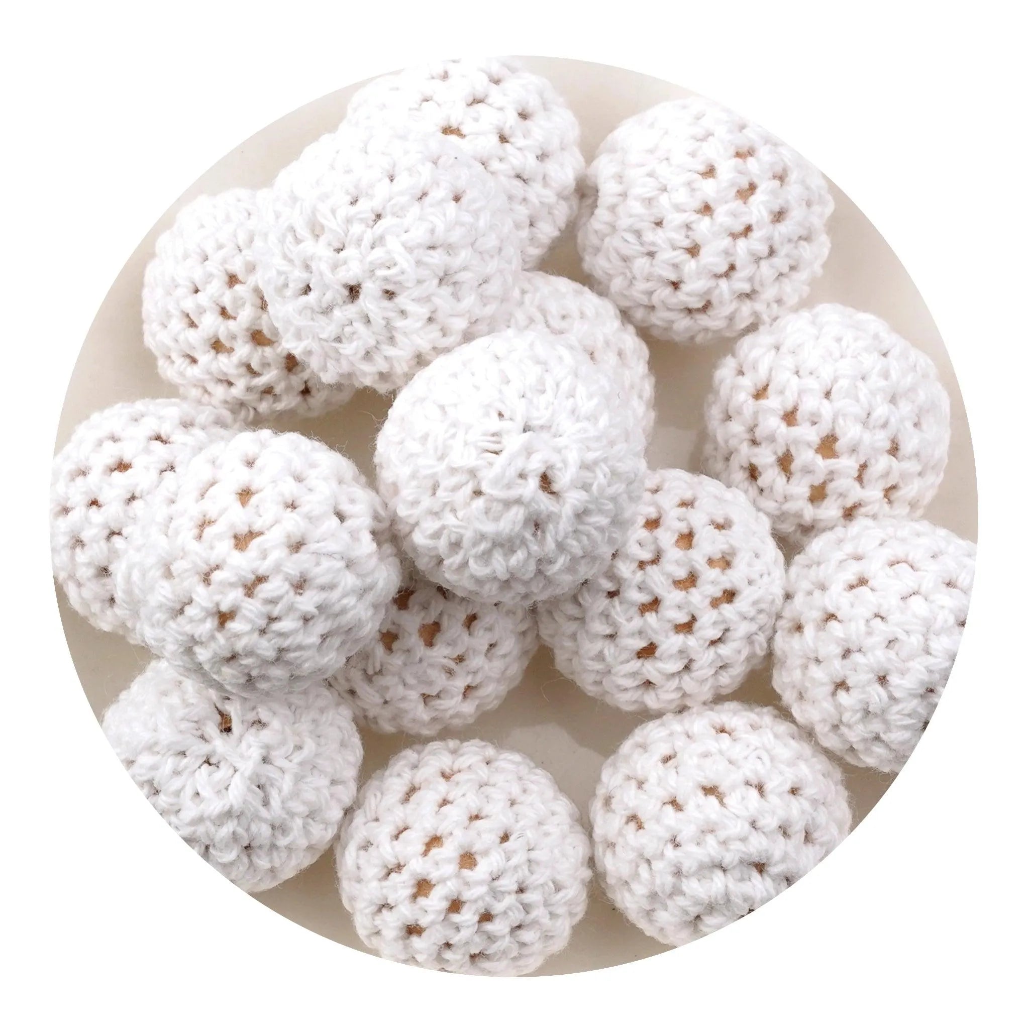 Crochet Wood Bead - White - DIY Craft Warehouse DIY Craft Warehouse