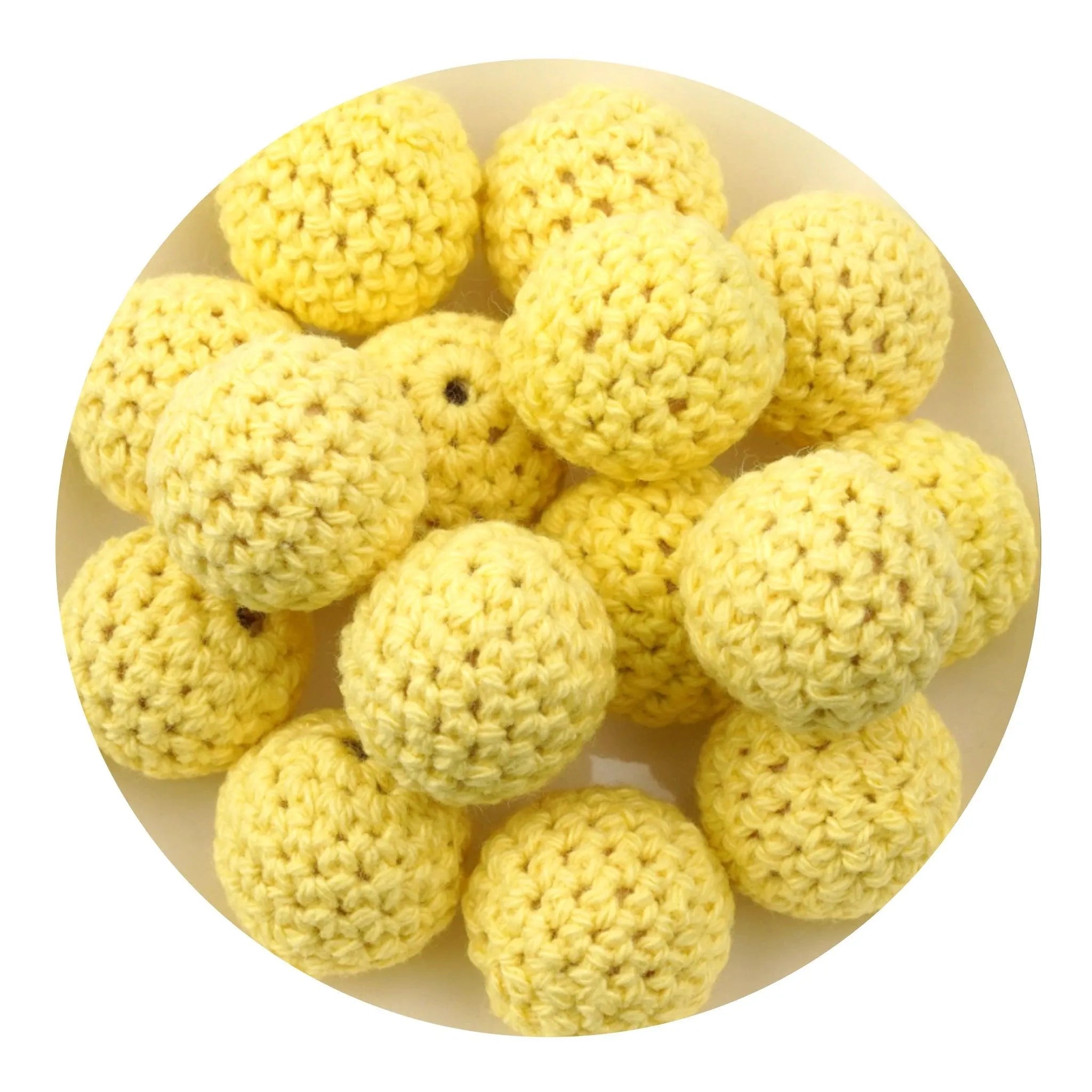 Crochet Wood Bead - Yellow - DIY Craft Warehouse DIY Craft Warehouse