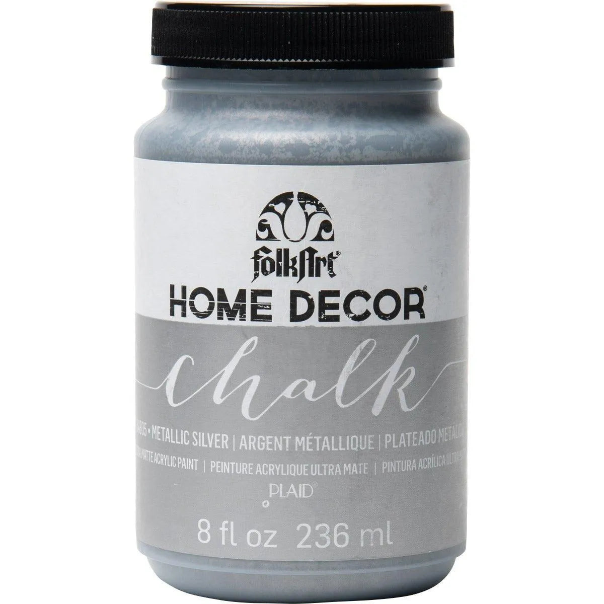 FolkArt Chalk Acrylic Paint - Metallic Silver - DIY Craft Warehouse DIY Craft Warehouse