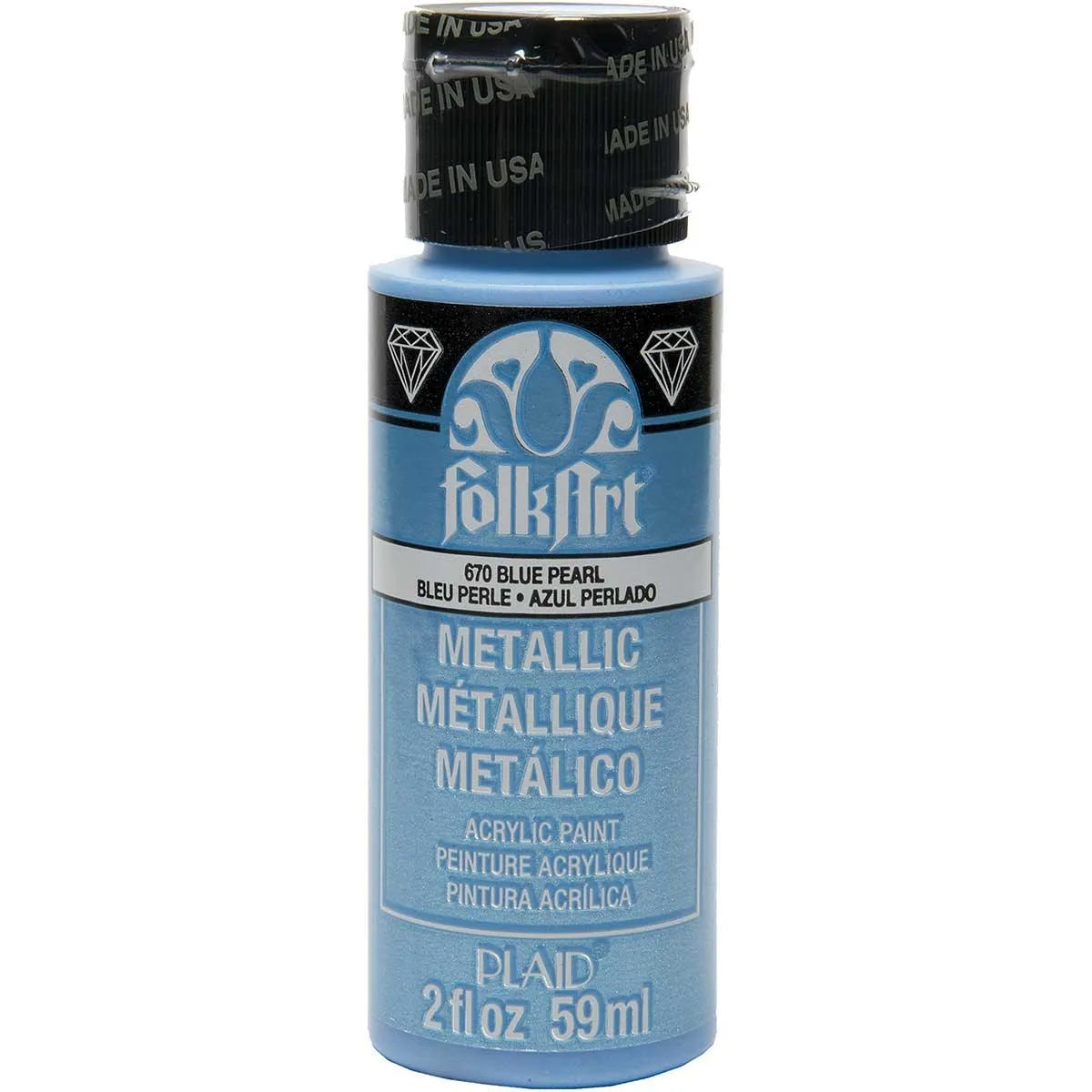 FolkArt Metallic Acrylic Paint - Blue Pearl - DIY Craft Warehouse DIY Craft Warehouse