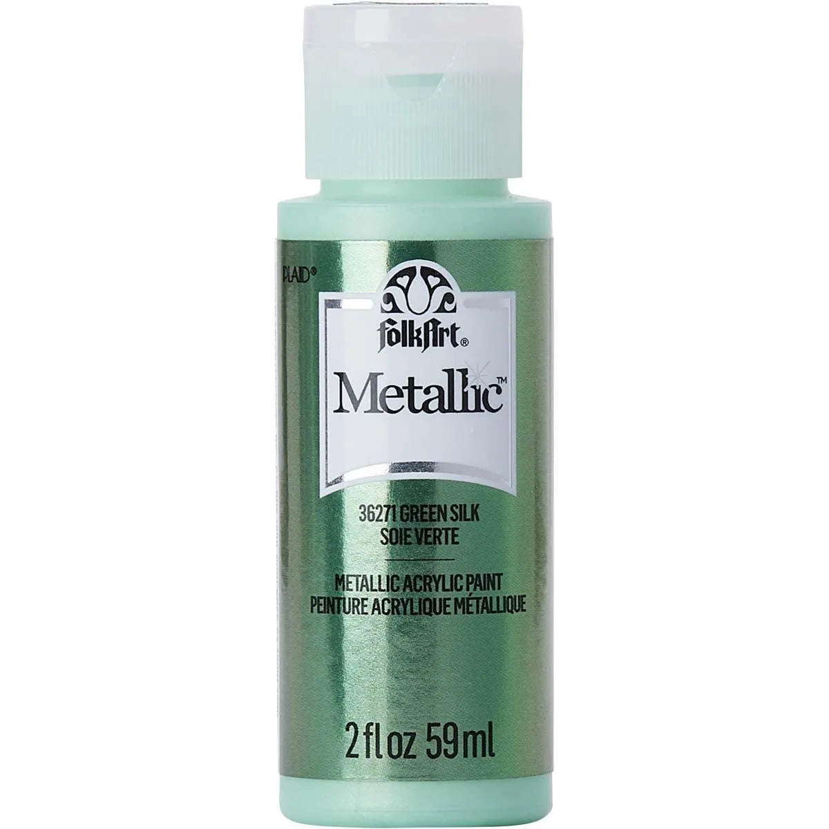 FolkArt Metallic Acrylic Paint - Green Silk - DIY Craft Warehouse DIY Craft Warehouse