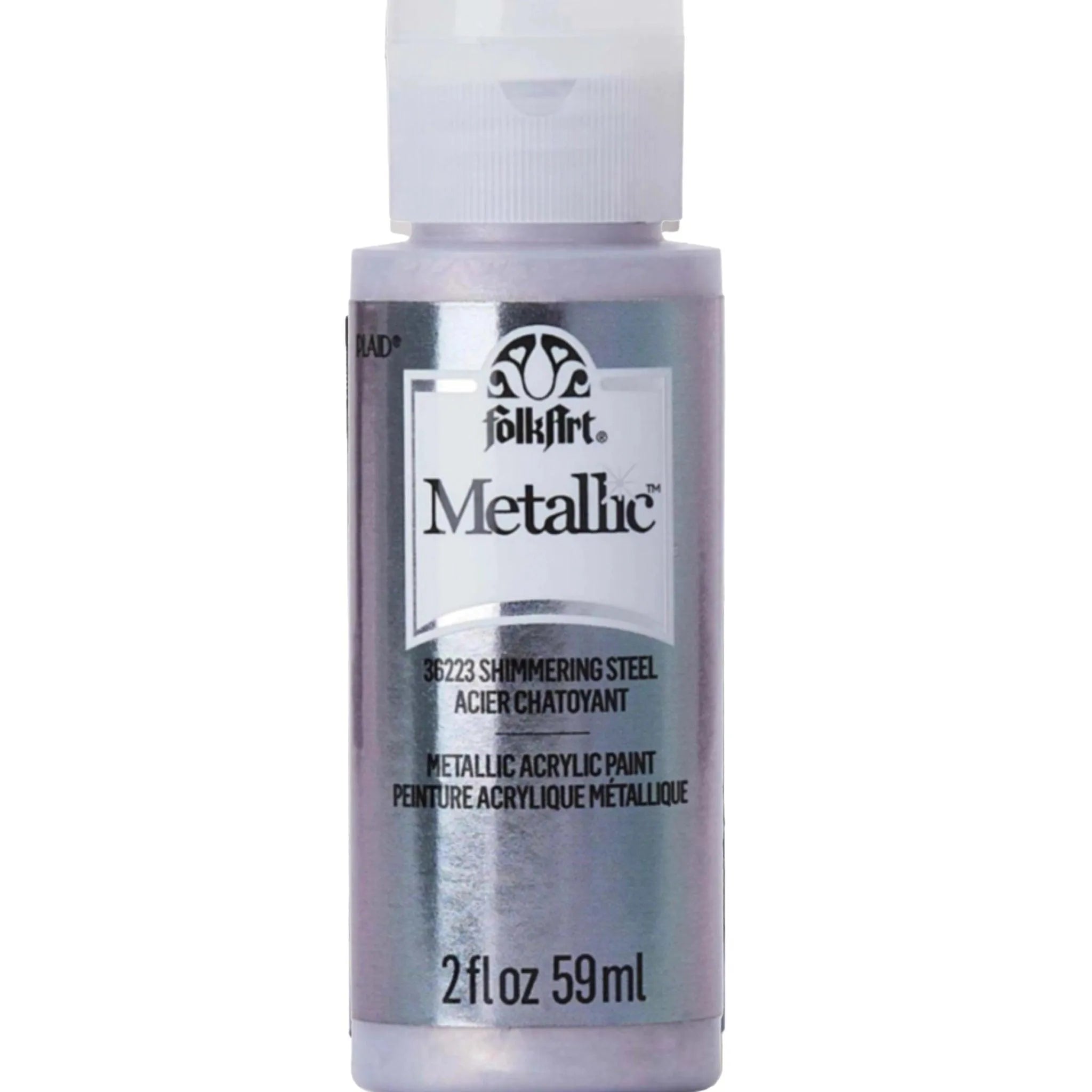 FolkArt Metallic Acrylic Paint - Shimmering Steel - DIY Craft Warehouse DIY Craft Warehouse