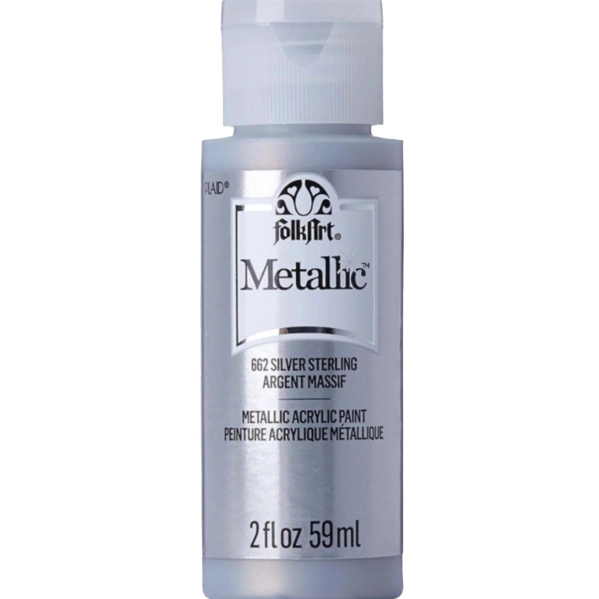FolkArt Metallic Acrylic Paint - Sterling Silver - DIY Craft Warehouse DIY Craft Warehouse