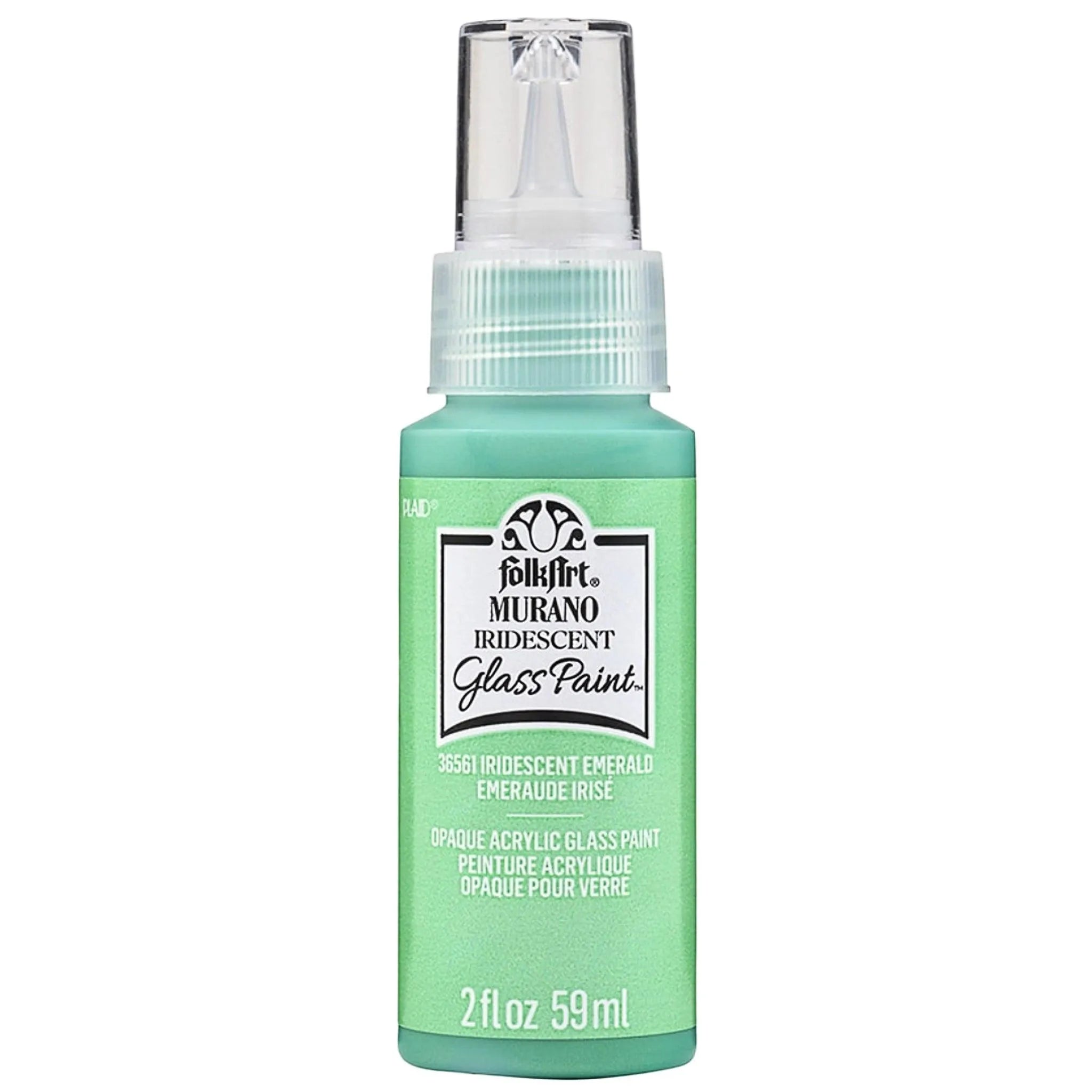 FolkArt Murano Glass Paint - Iridescent Emerald - DIY Craft Warehouse DIY Craft Warehouse