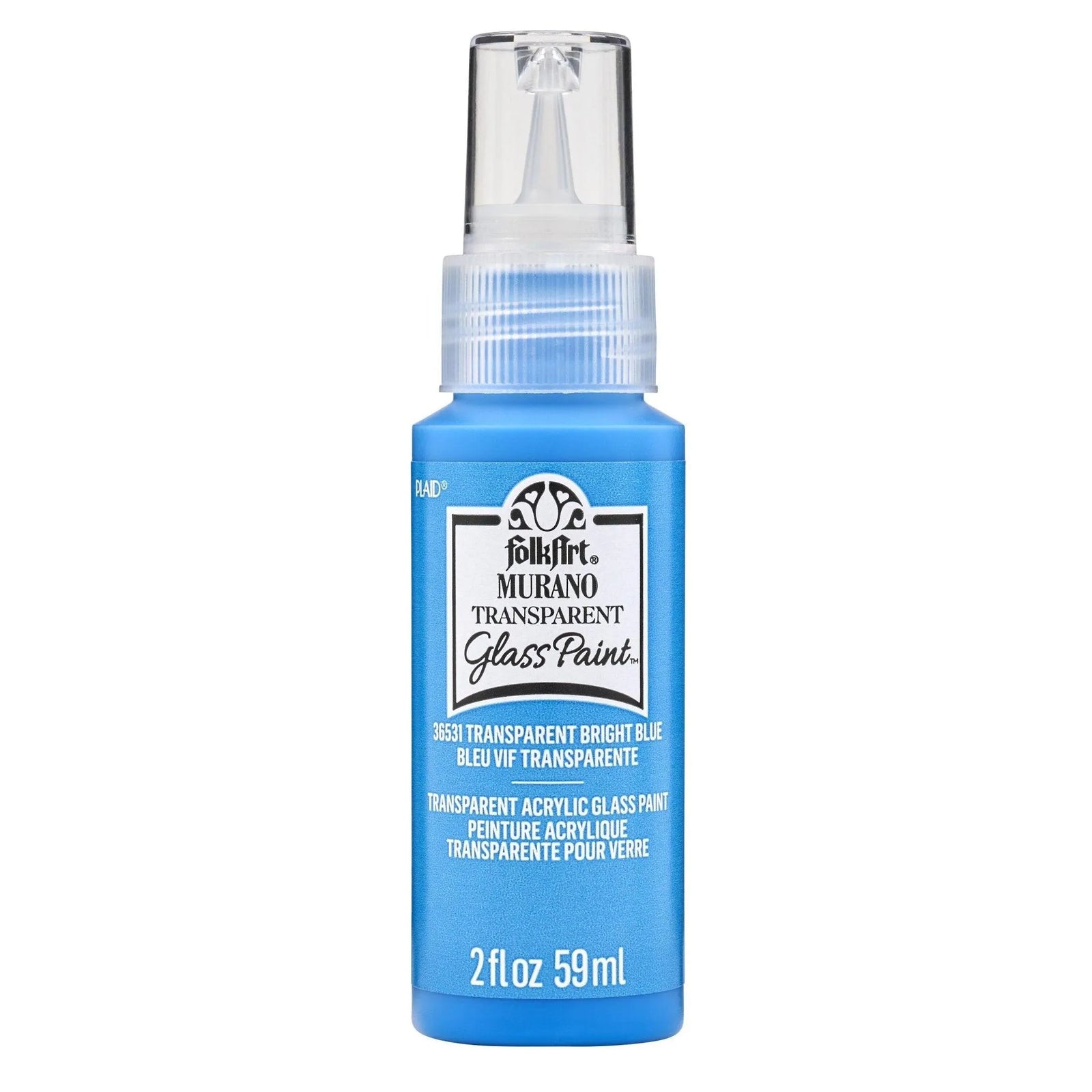 FolkArt Murano Glass Paint - Transparent Bright Blue - DIY Craft Warehouse