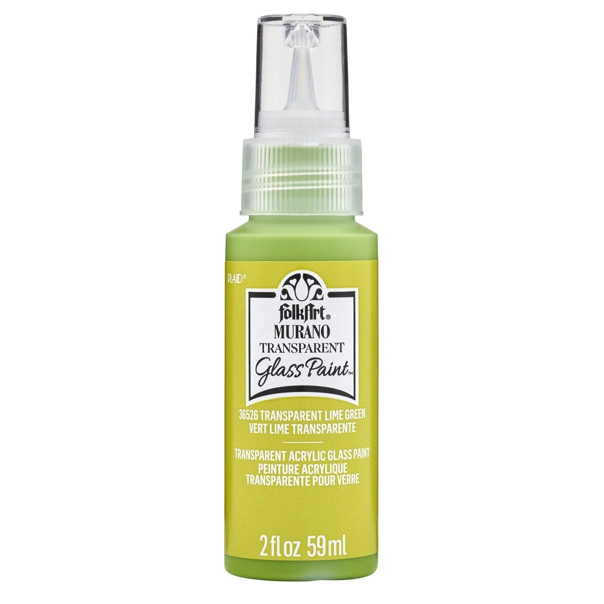 FolkArt Murano Glass Paint - Transparent Lime Green - DIY Craft Warehouse DIY Craft Warehouse