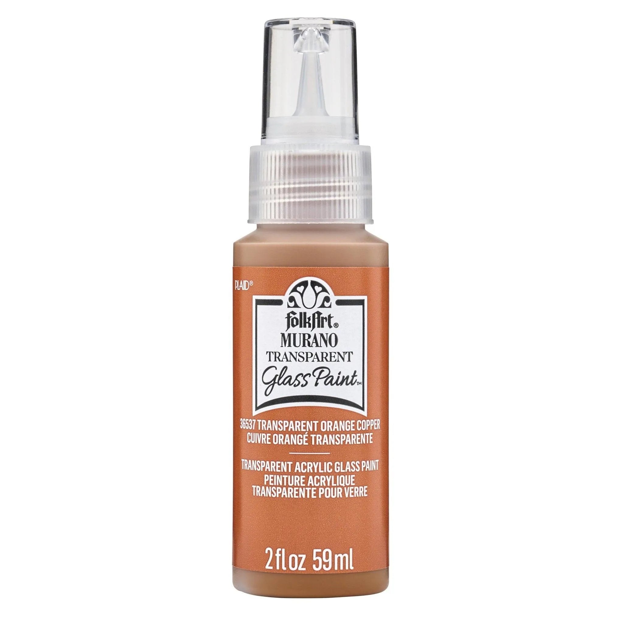 FolkArt Murano Glass Paint - Transparent Orange Copper - DIY Craft Warehouse DIY Craft Warehouse