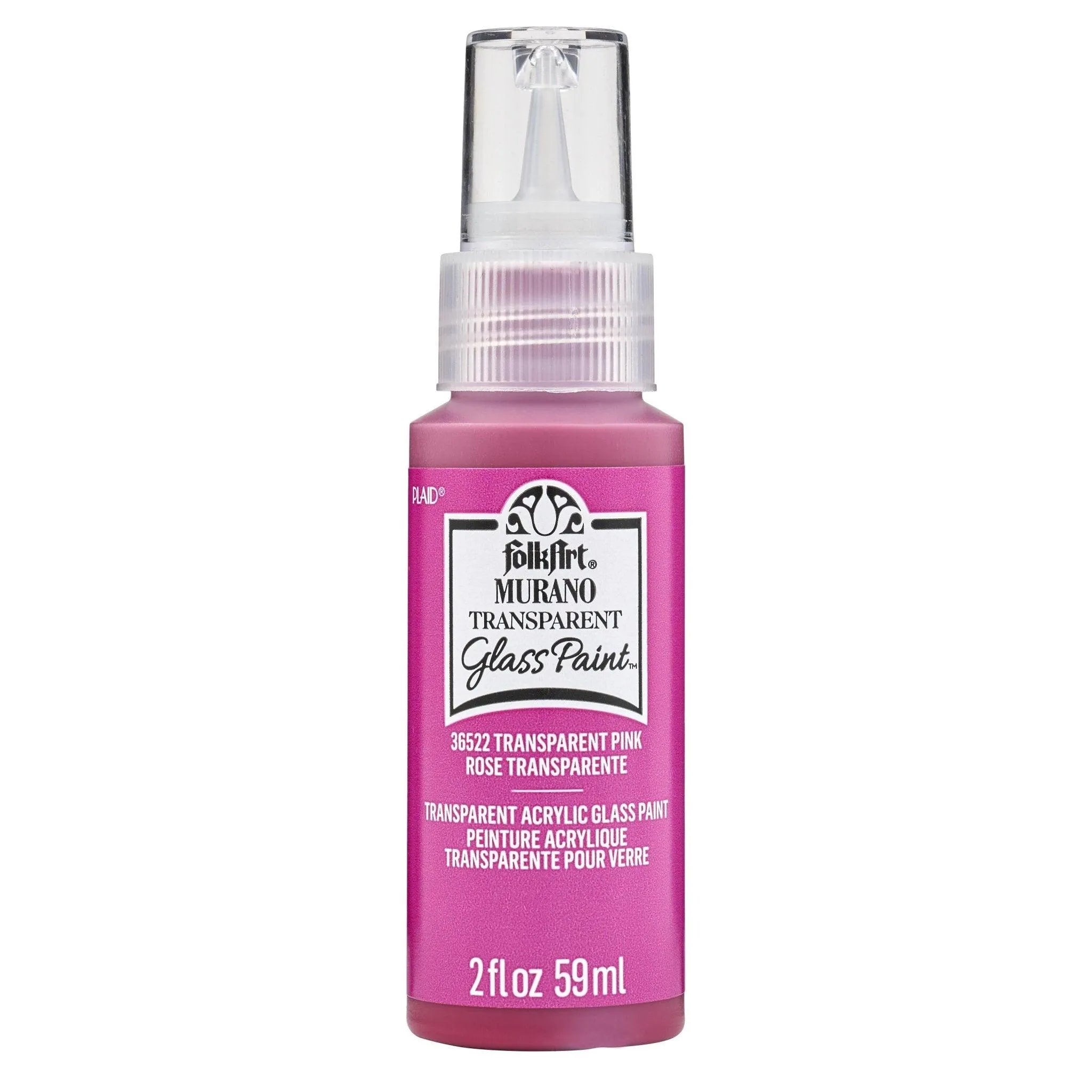 FolkArt Murano Glass Paint - Transparent Pink - DIY Craft Warehouse DIY Craft Warehouse