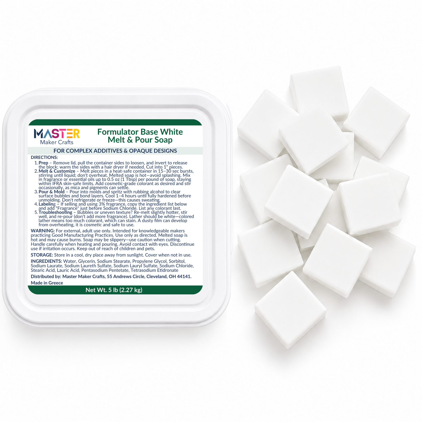 Formulator Melt & Pour Soap Base - White (5 lb Tub)