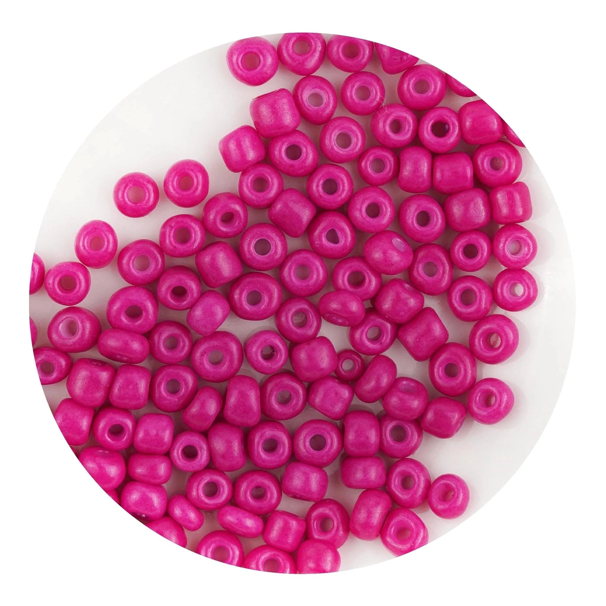 Glass Seed String Beads - Dark Pink (220 Beads - 3mm) DIY Craft Warehouse
