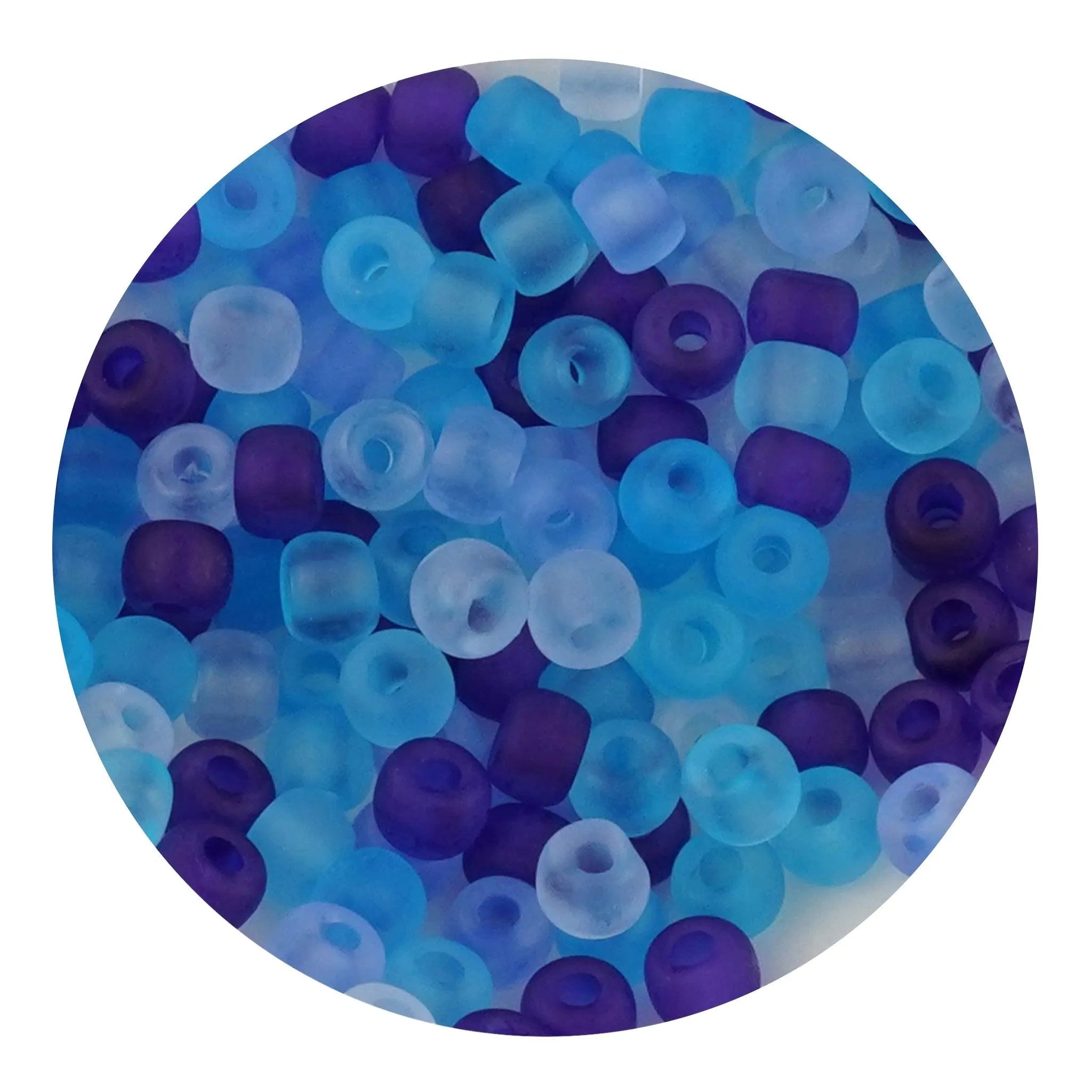 Glass Seed String Beads - Frosted Blue Blend (220 Beads - 3mm) DIY Craft Warehouse