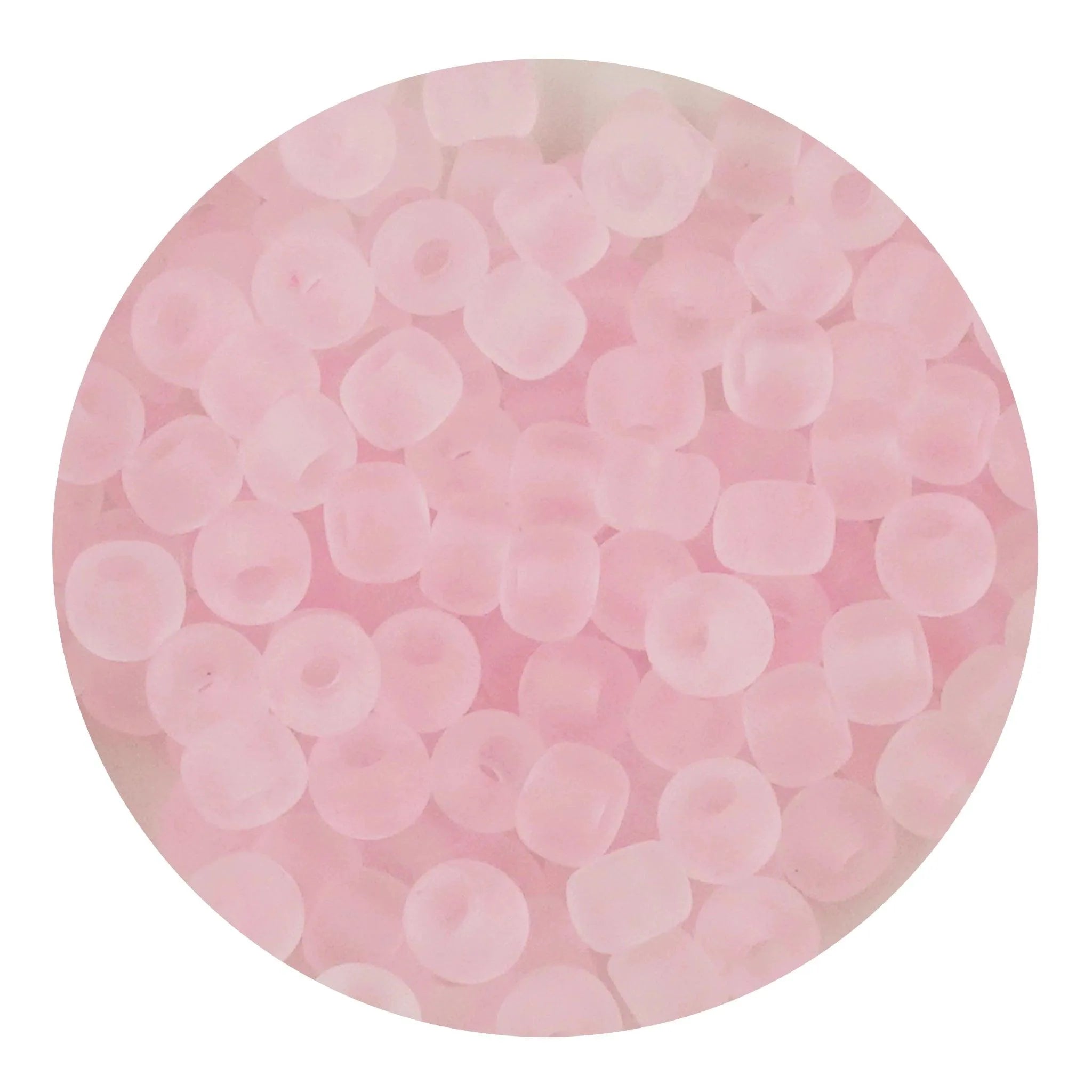 Glass Seed String Beads - Frosted Light Pink - DIY Craft Warehouse DIY Craft Warehouse