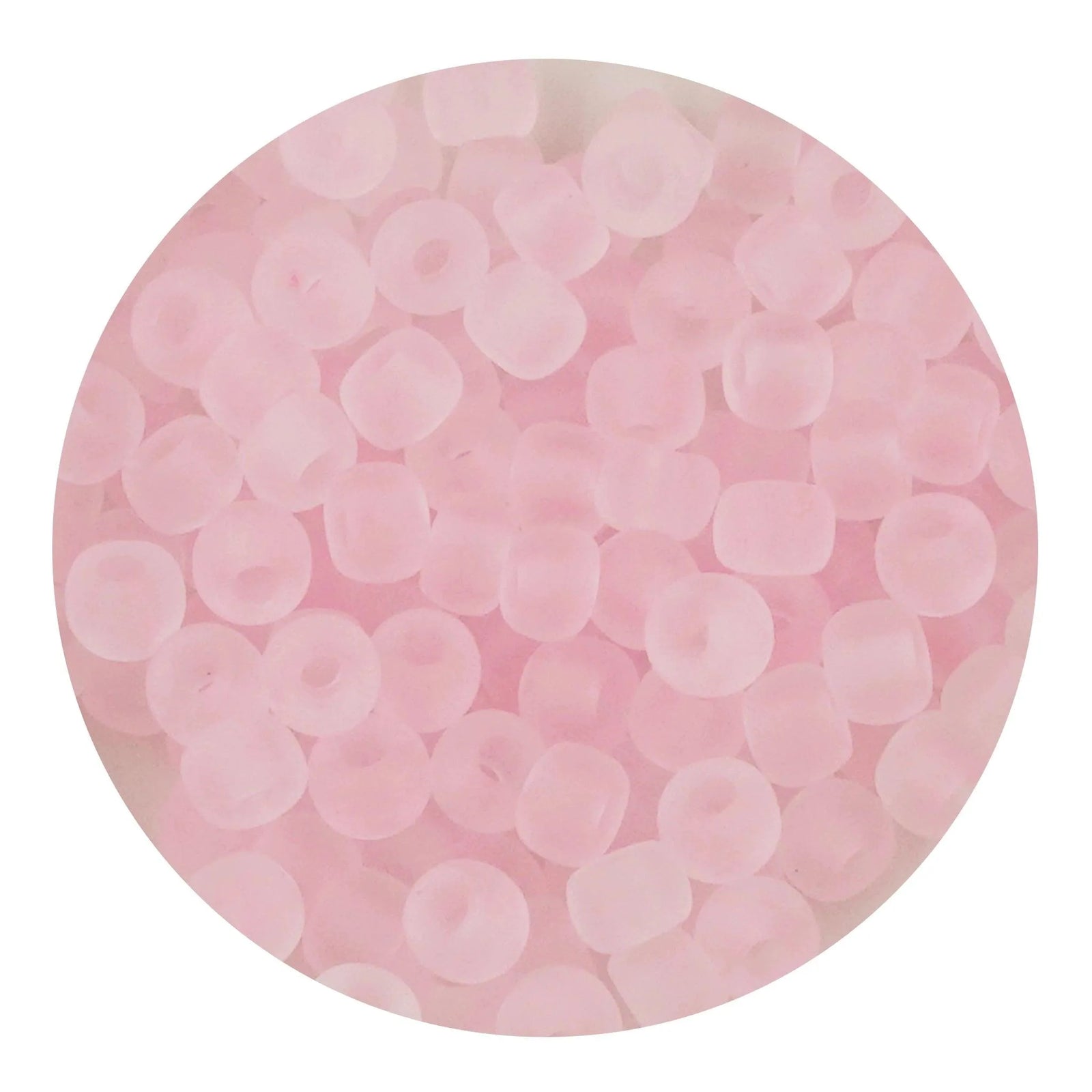 Glass Seed String Beads - Frosted Light Pink - DIY Craft Warehouse