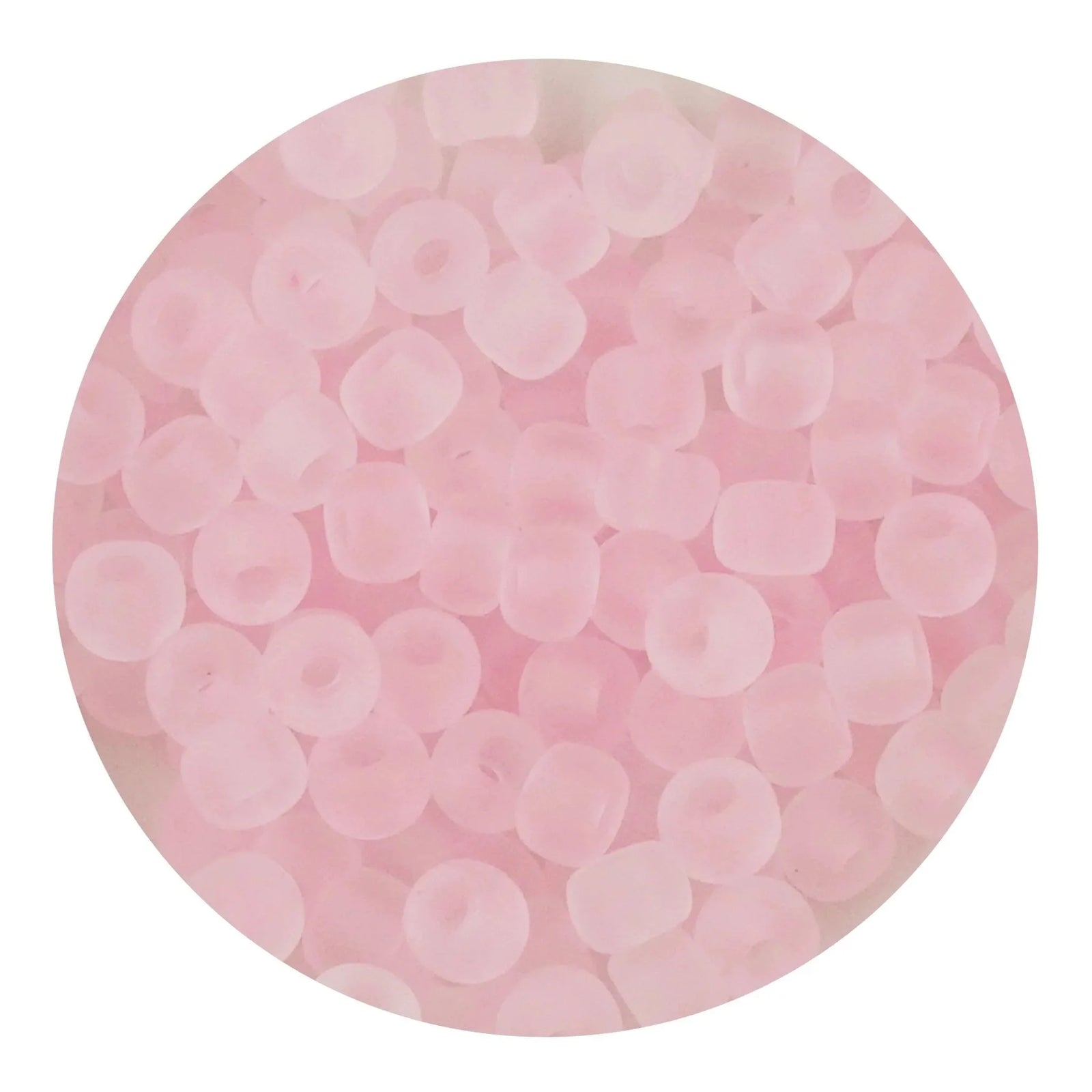 Glass Seed String Beads - Frosted Light Pink - DIY Craft Warehouse