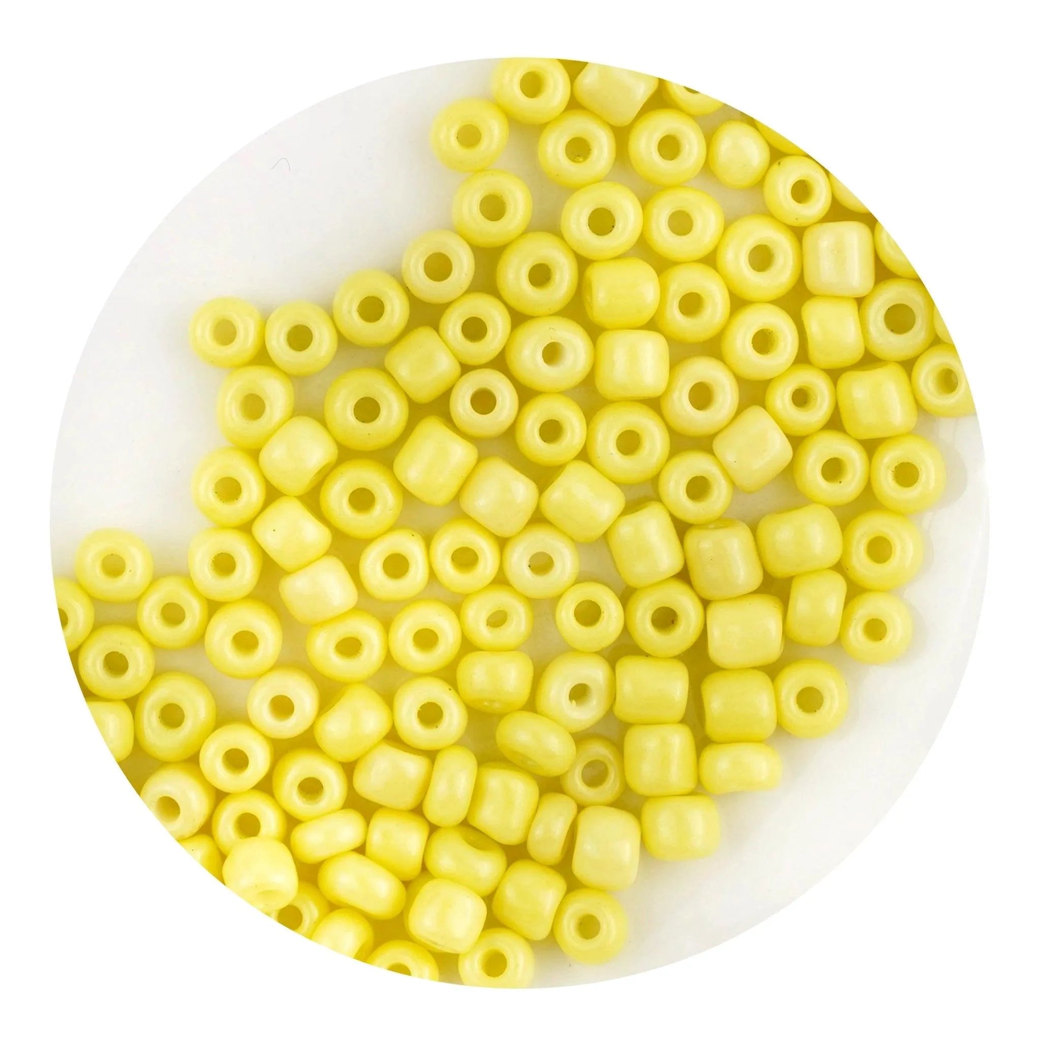 Glass Seed String Beads - Light Yellow (220 Beads - 3mm) DIY Craft Warehouse