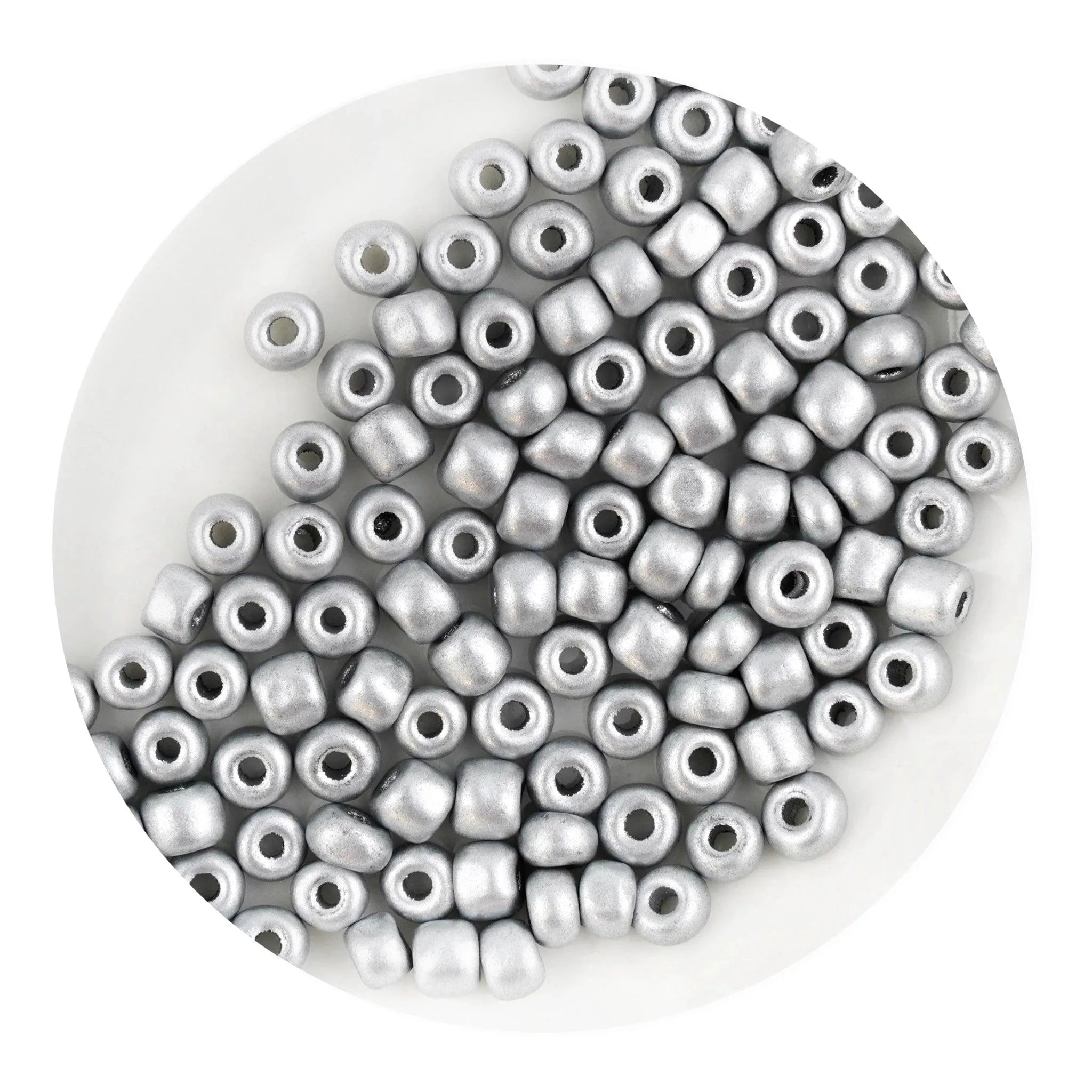 Glass Seed String Beads - Silver (500 Beads - 2mm) DIY Craft Warehouse