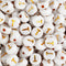 White round beads with gold letter T, Master Maker Crafts wholesale craft supplies Ohio DIY Craft Warehouse