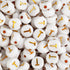 White round beads with gold letter T, Master Maker Crafts wholesale craft supplies Ohio DIY Craft Warehouse