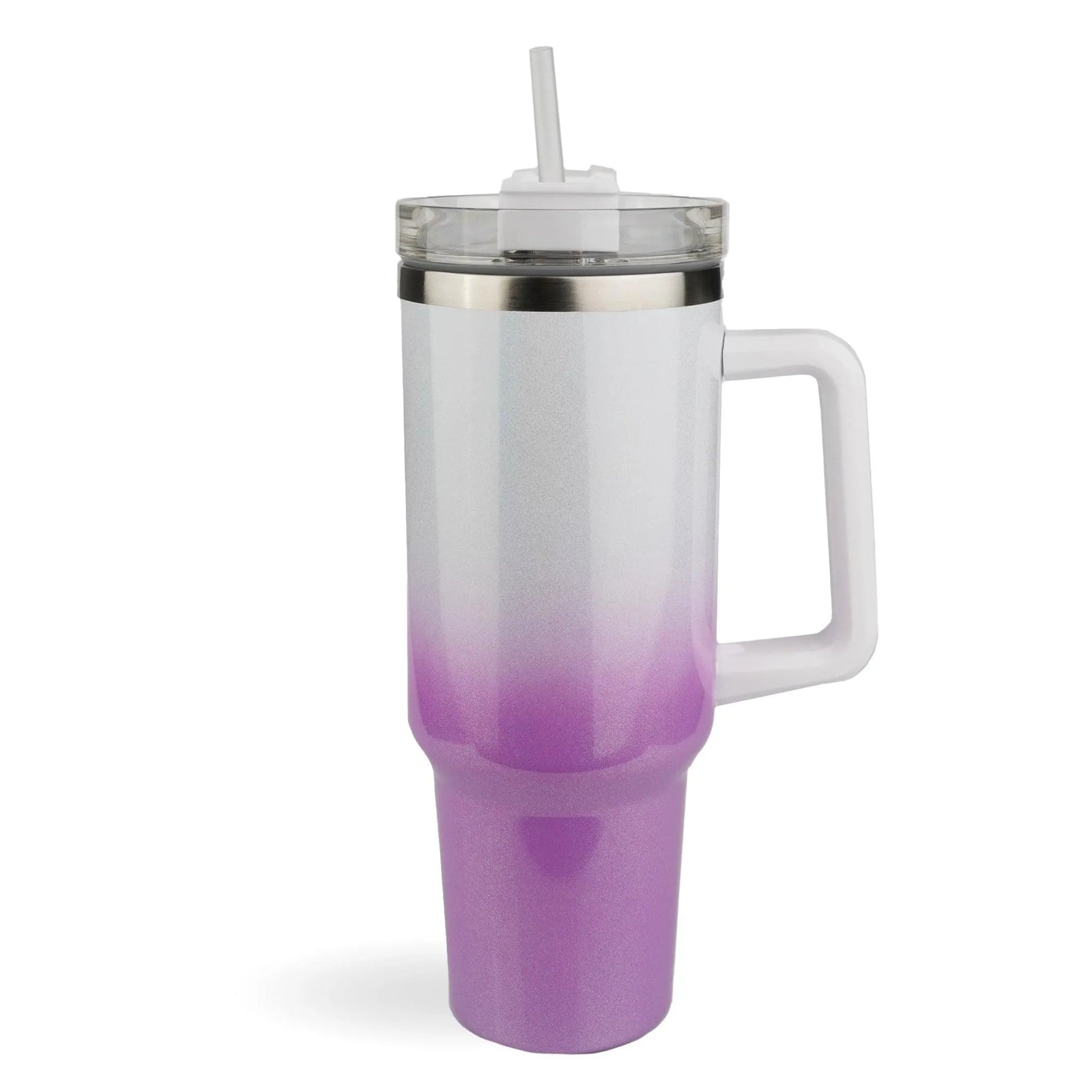 Handled Tumbler Shimmer Ombre- White & Purple - DIY Craft Warehouse