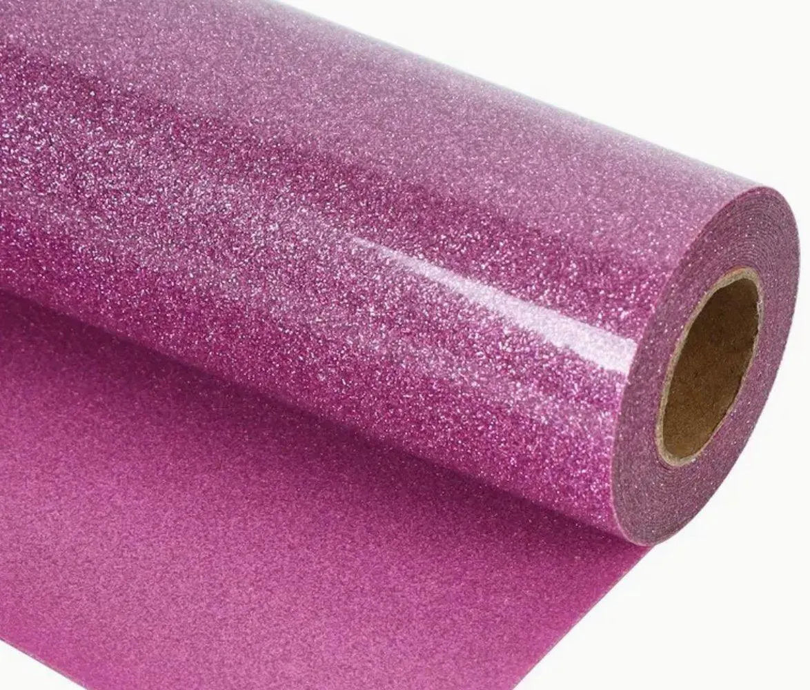 Heat Transfer Vinyl Glitter HTV - Dark Pink - DIY Craft Warehouse