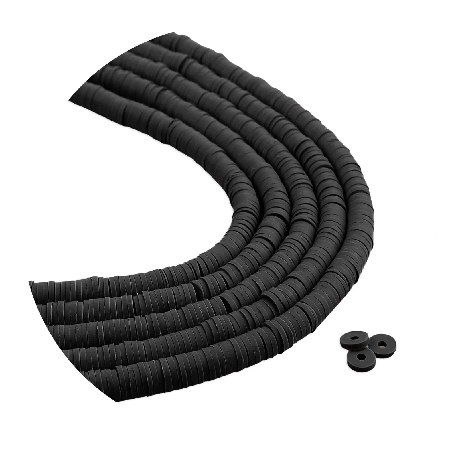 Heishi Polymer Clay Disc Beads - Black (3200 beads) - DIY Craft Warehouse