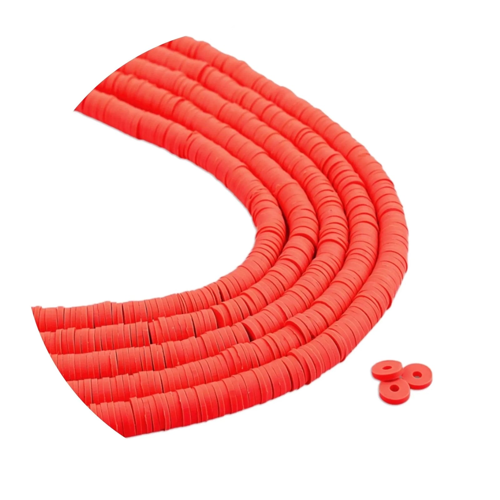 Heishi Polymer Clay Disc Beads - Bright Orange (3200 beads) - DIY Craft Warehouse