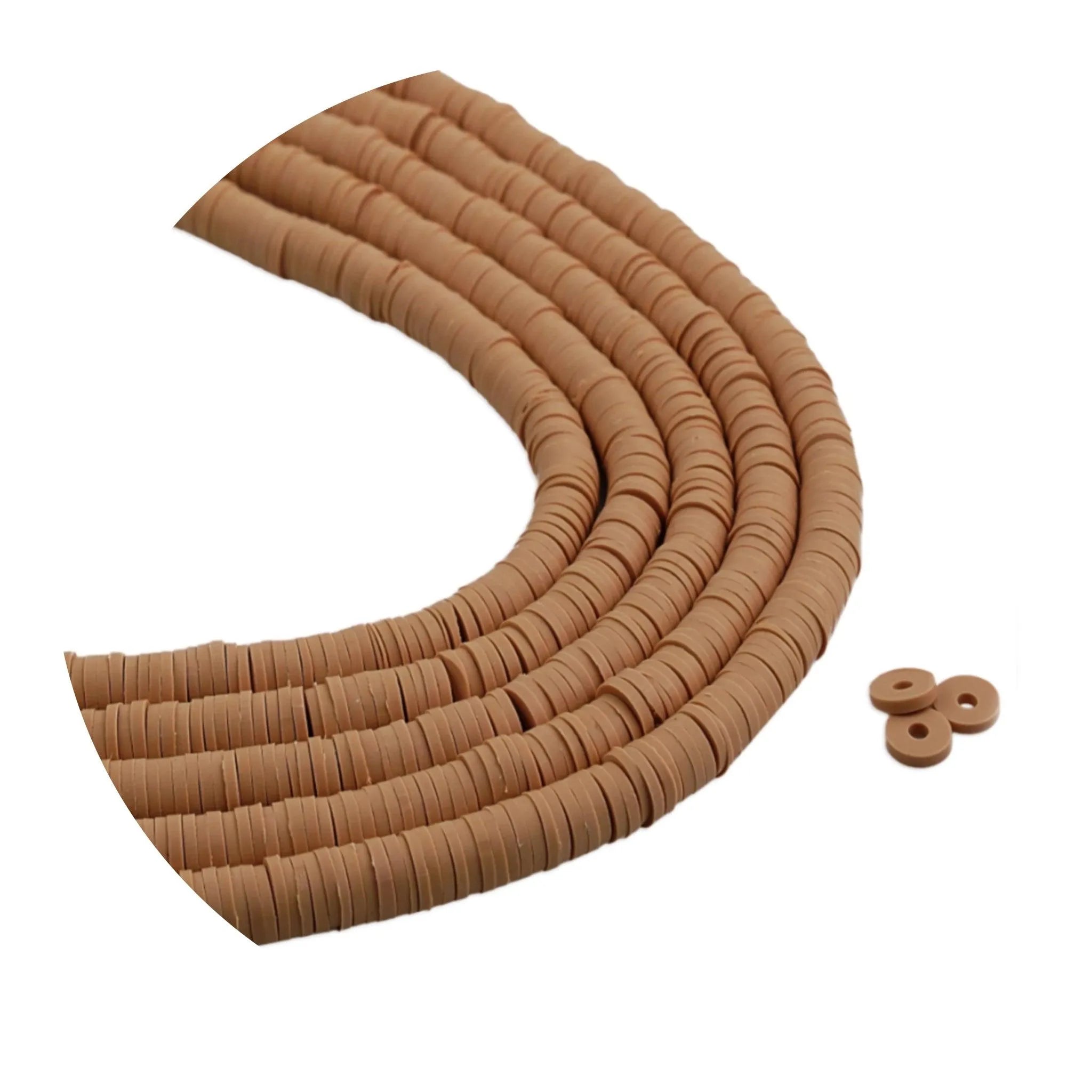 Heishi Polymer Clay Disc Beads - Caramel Brown (3200 beads) - DIY Craft Warehouse DIY Craft Warehouse