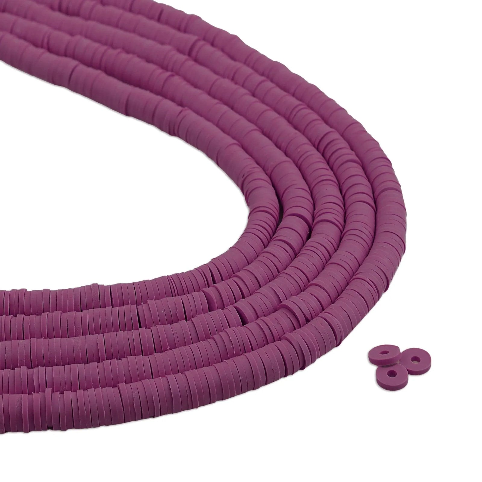 Heishi Polymer Clay Disc Beads - Dark Purple (3200 beads) - DIY Craft Warehouse