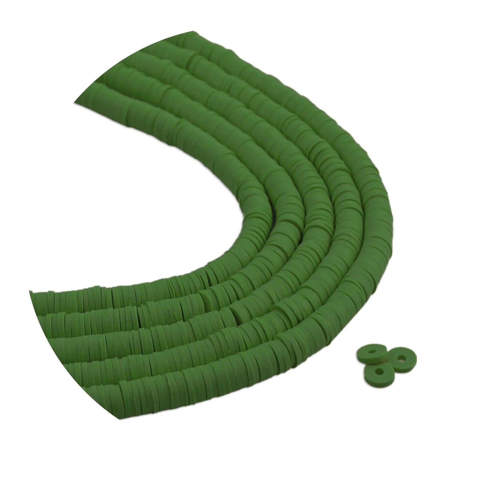 Heishi Polymer Clay Disc Beads - Grass Green (3200 beads) - DIY Craft Warehouse