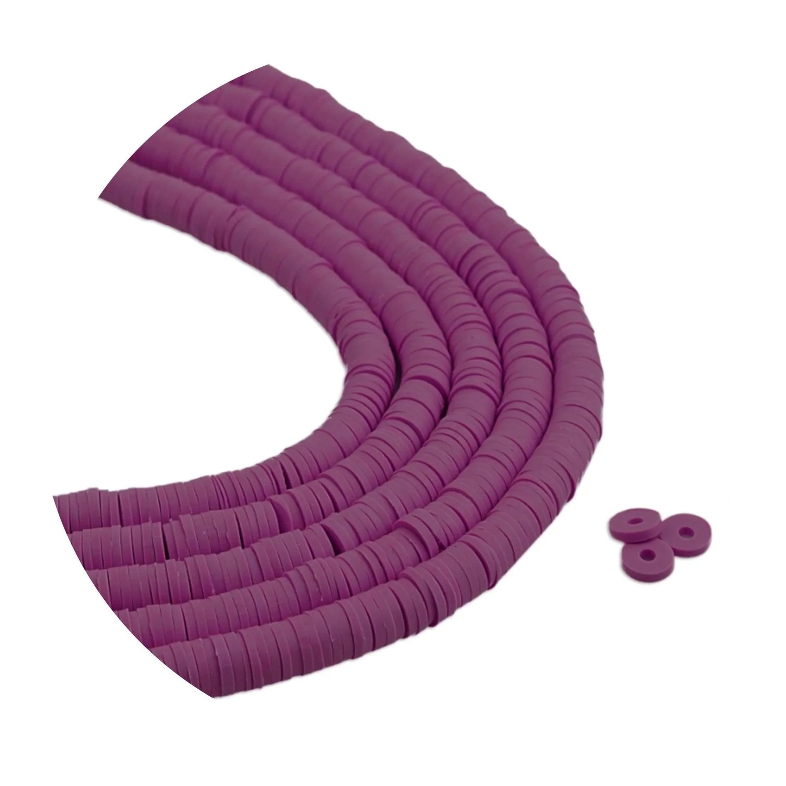 Heishi Polymer Clay Disc Beads - Jazzberry Pink (3200 beads) - DIY Craft Warehouse