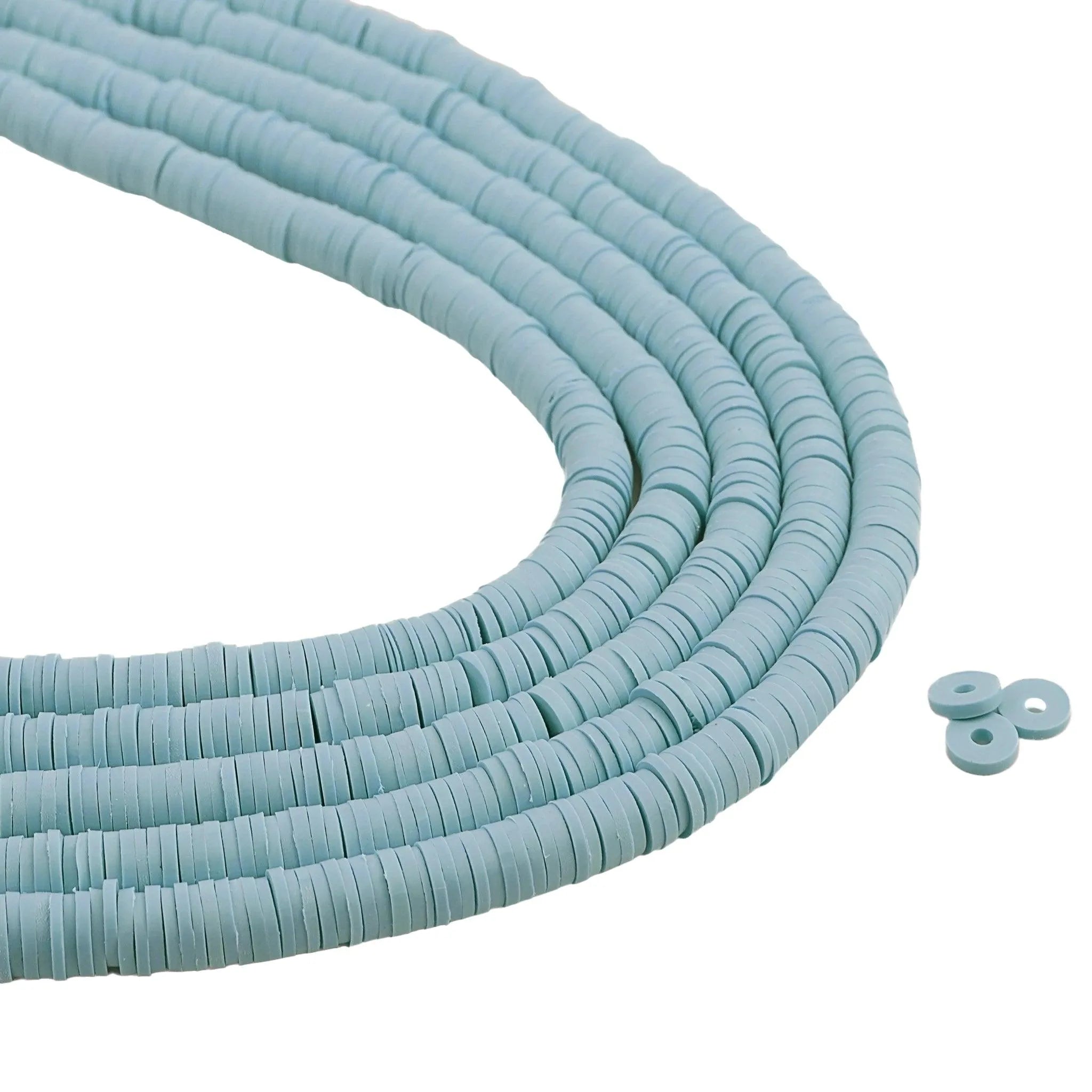 Heishi Polymer Clay Disc Beads - Light Blue (3200 beads) - DIY Craft Warehouse DIY Craft Warehouse