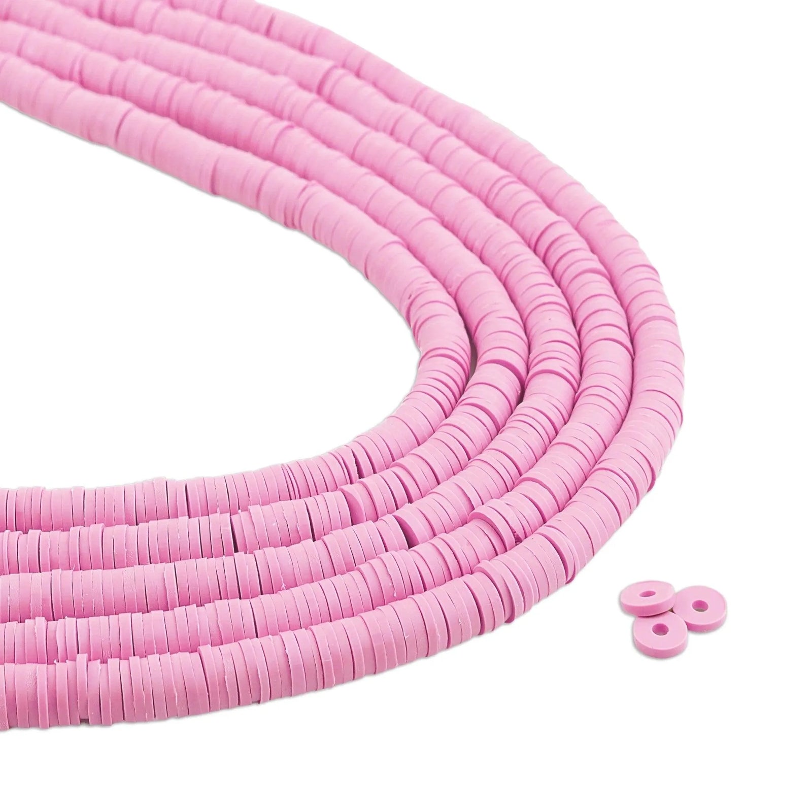 Heishi Polymer Clay Disc Beads - Light Pink (3200 beads) - DIY Craft Warehouse