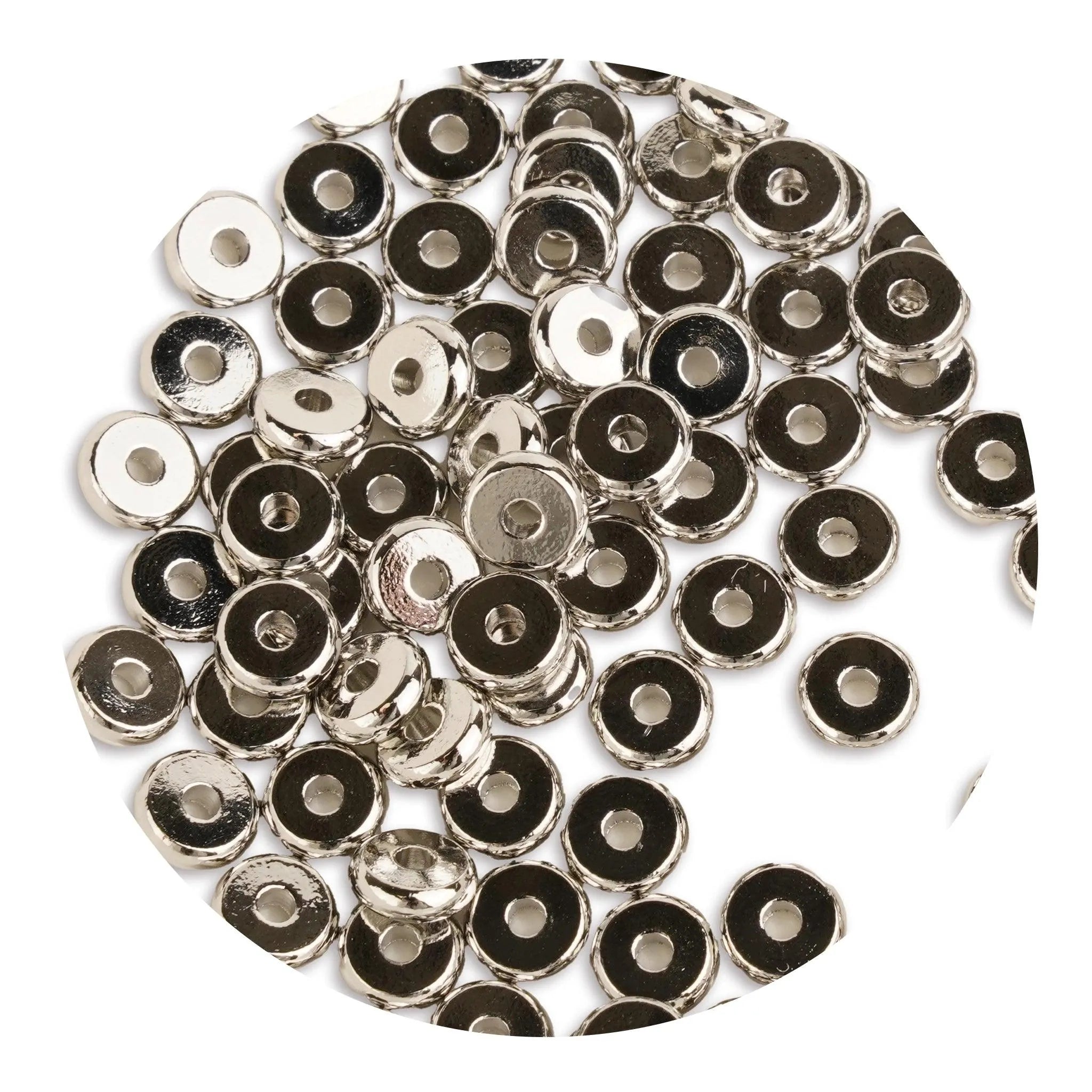 Heishi Metal Disc Beads - Platinum - DIY Craft Warehouse DIY Craft Warehouse