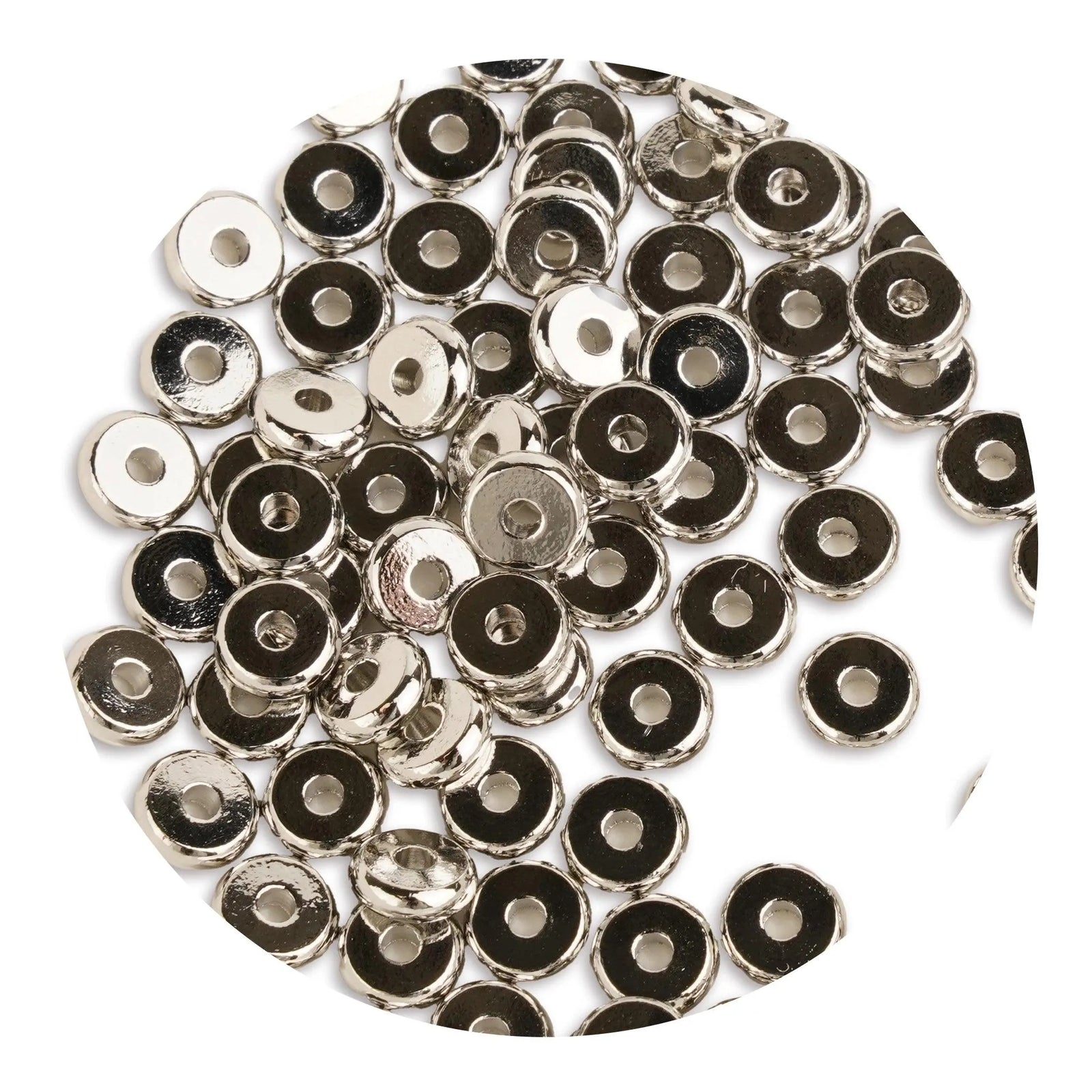 Heishi Metal Disc Beads - Platinum - DIY Craft Warehouse