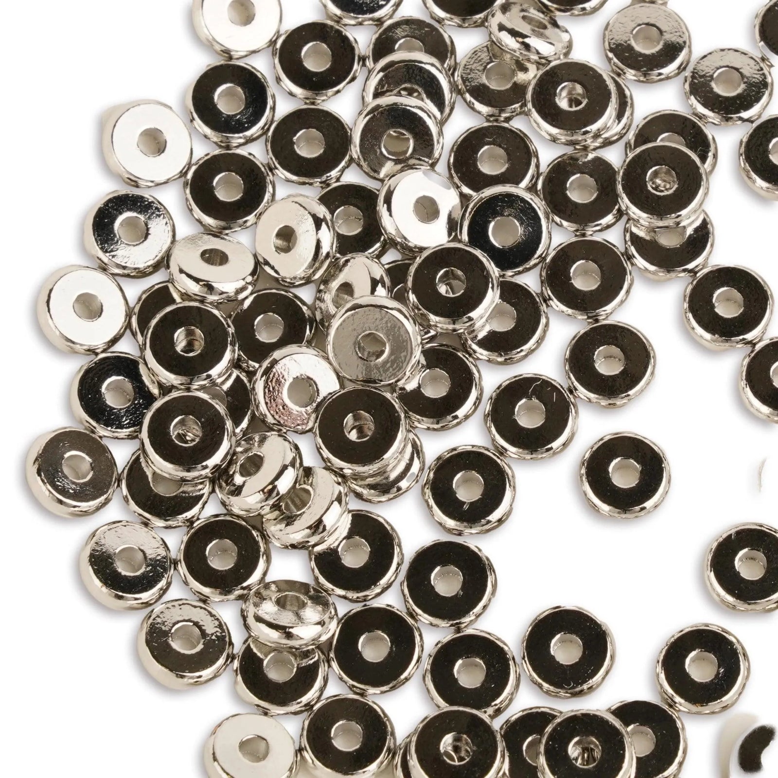 Heishi Metal Disc Beads - Platinum - DIY Craft Warehouse