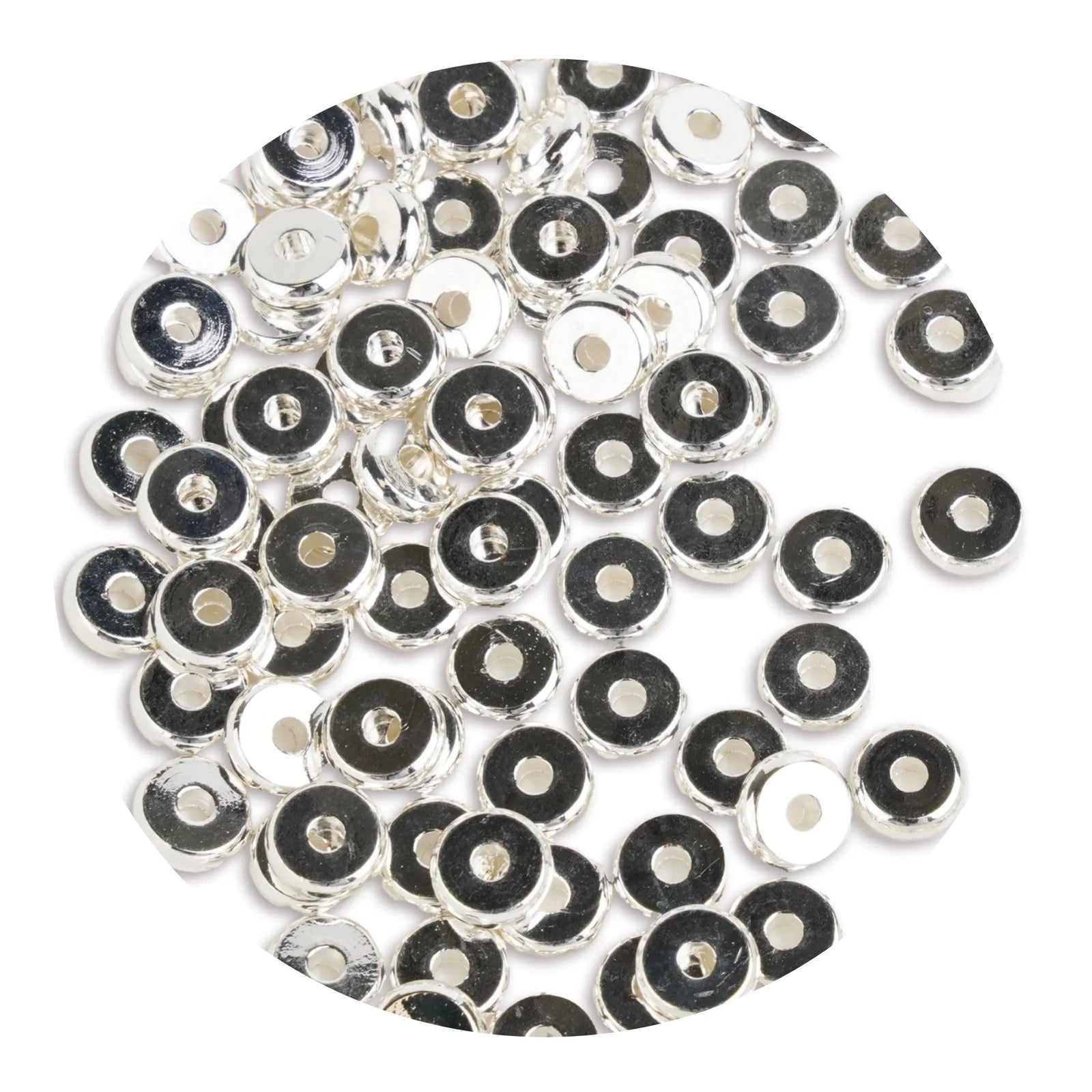 Heishi Metal Disc Beads - Silver - DIY Craft Warehouse
