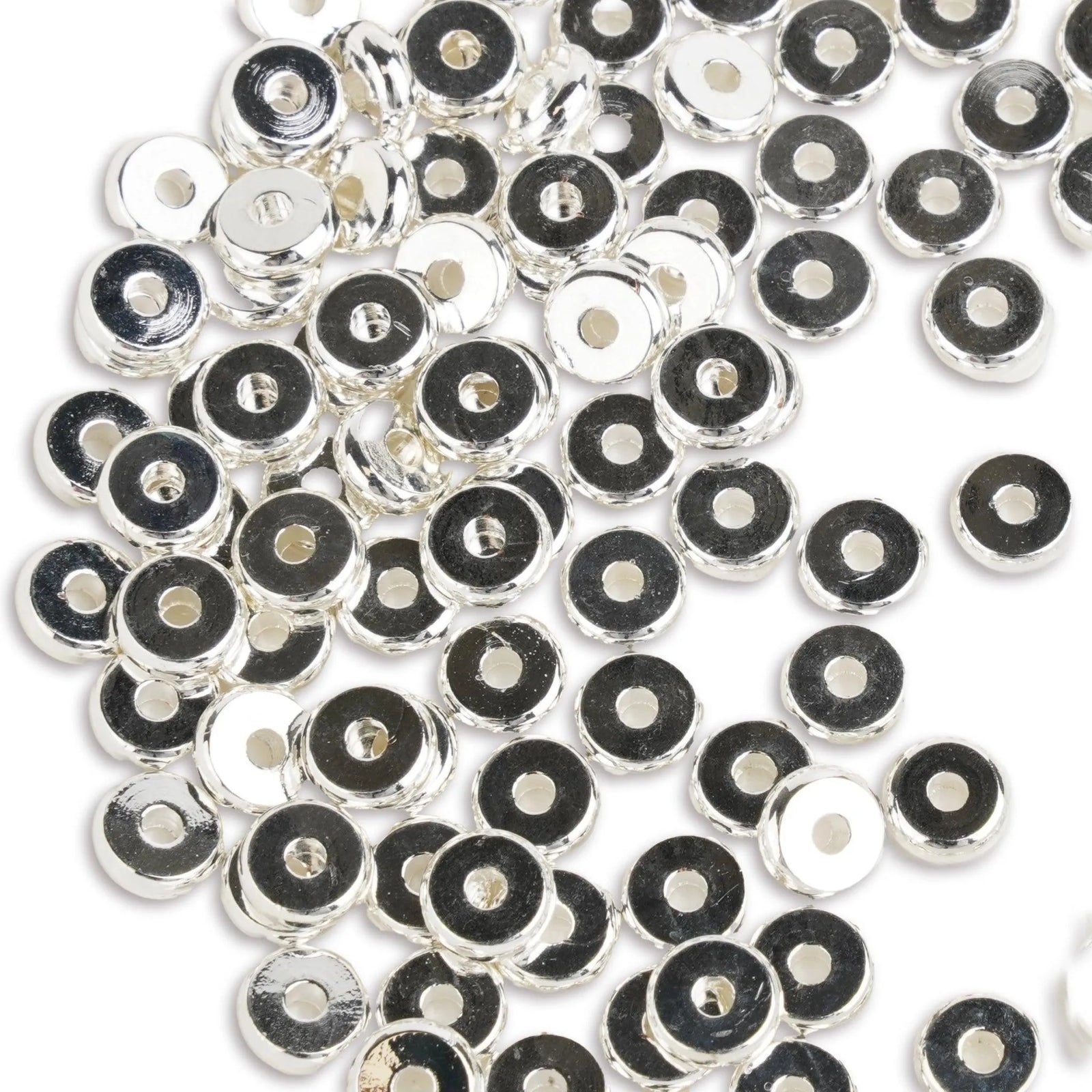 Heishi Metal Disc Beads - Silver - DIY Craft Warehouse